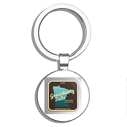 Gooseberry Falls State Park Stainless Steel Keychain - Double Sided Camping & Hiking Key Ring for Outdoor Enthusiasts | Perfect for Travel, Backpacking, and Car Keys Organization