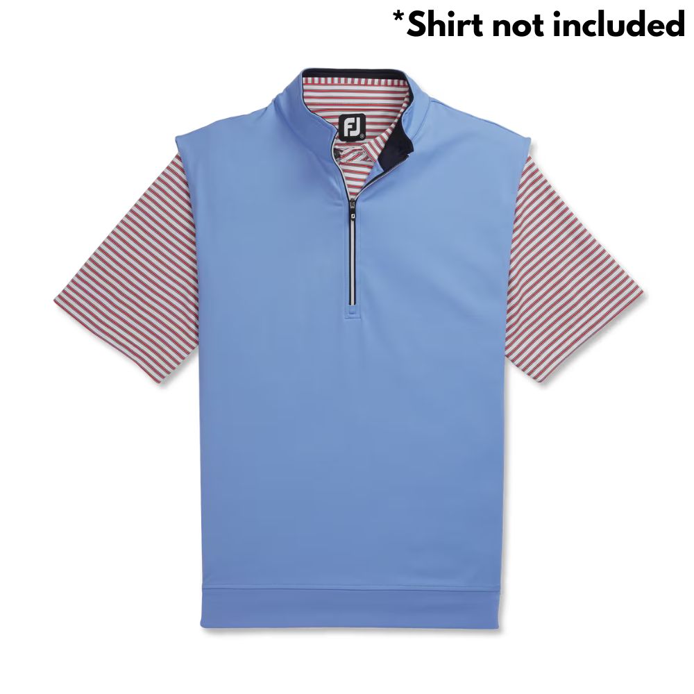 Footjoy Men's Half Zip Jersey Golf Vest - Lightweight & Breathable for Comfort on the Course | Perfect for Golfing in Lagoon Color