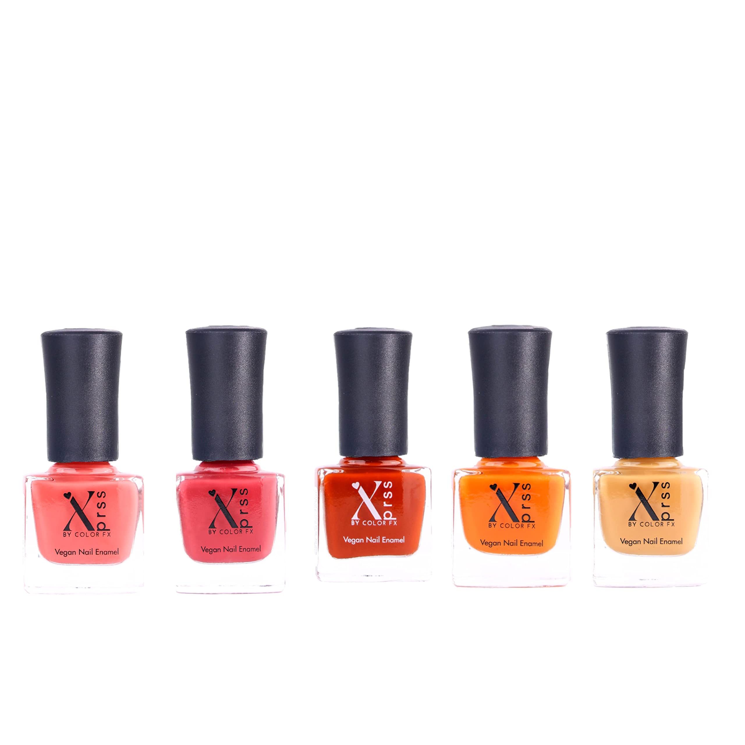 Color Fx New York Xprss Vegan Non-UV Gel Nail Polish for Women - Glossy Gel-Like Finish, 21 Toxin-Free Colors (Coral, Strawberry Pink, Rust, Orange, Yellow Orange), Long-Lasting & Non-Yellowing Formula | Perfect for Manicures, Pedicures & Nail Art