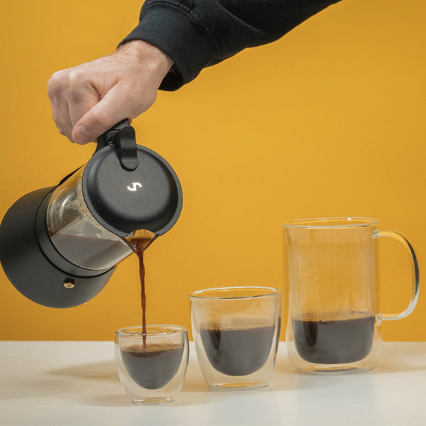 Joy Resolve ClearBrew Moka Pot - Premium Italian Stovetop Espresso Maker for Rich Coffee - Perfect for Home, Office & Camping Use