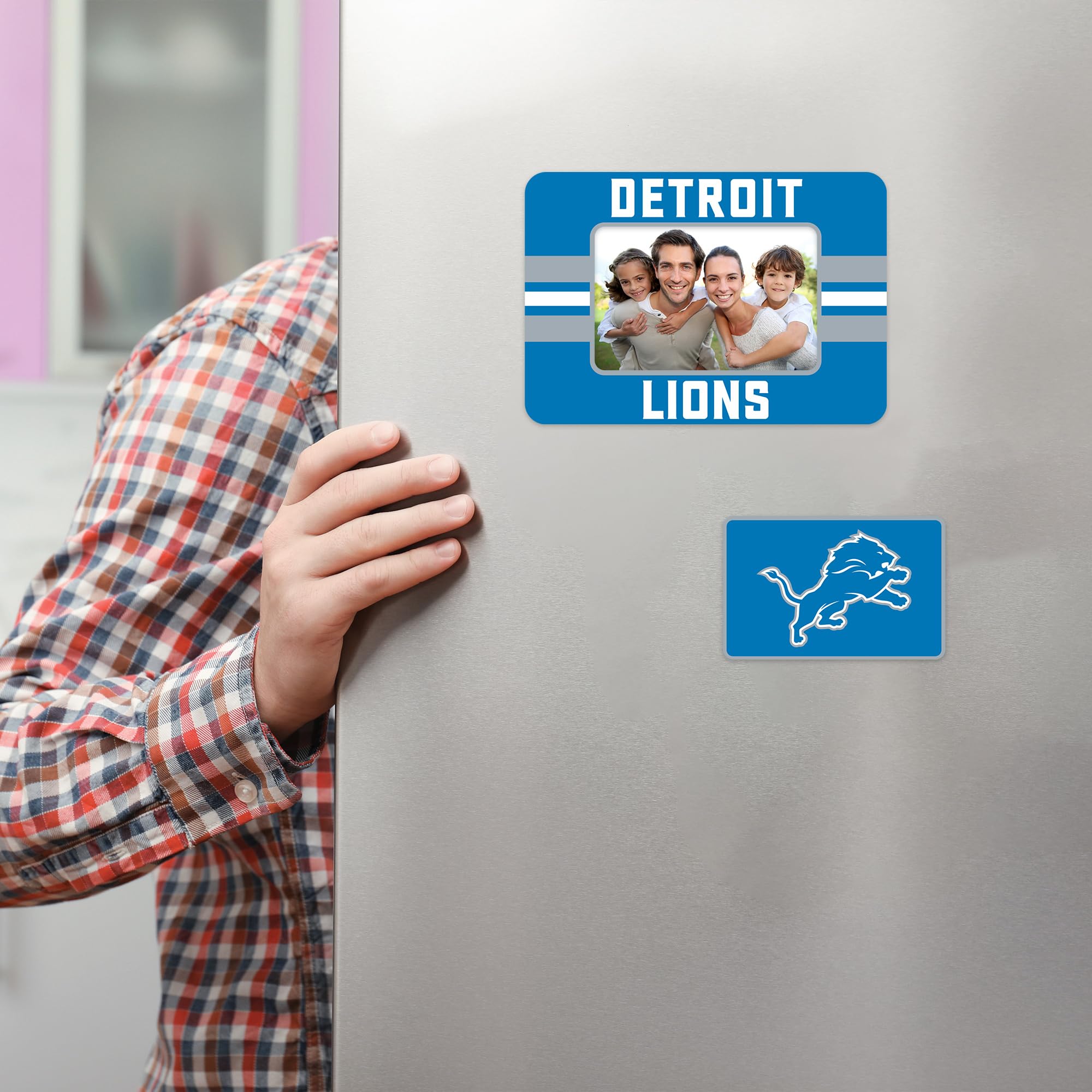 NFL Football Stripes Magnetic Picture Frame & Magnet Set (5