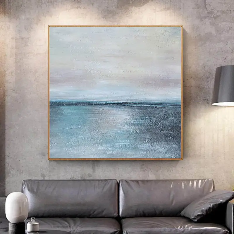 Ocean and Sky Painting #OS002 - Stunning Handmade Wall Art for Home & Office Decor - Perfect for Living Room, Bedroom, or Gift