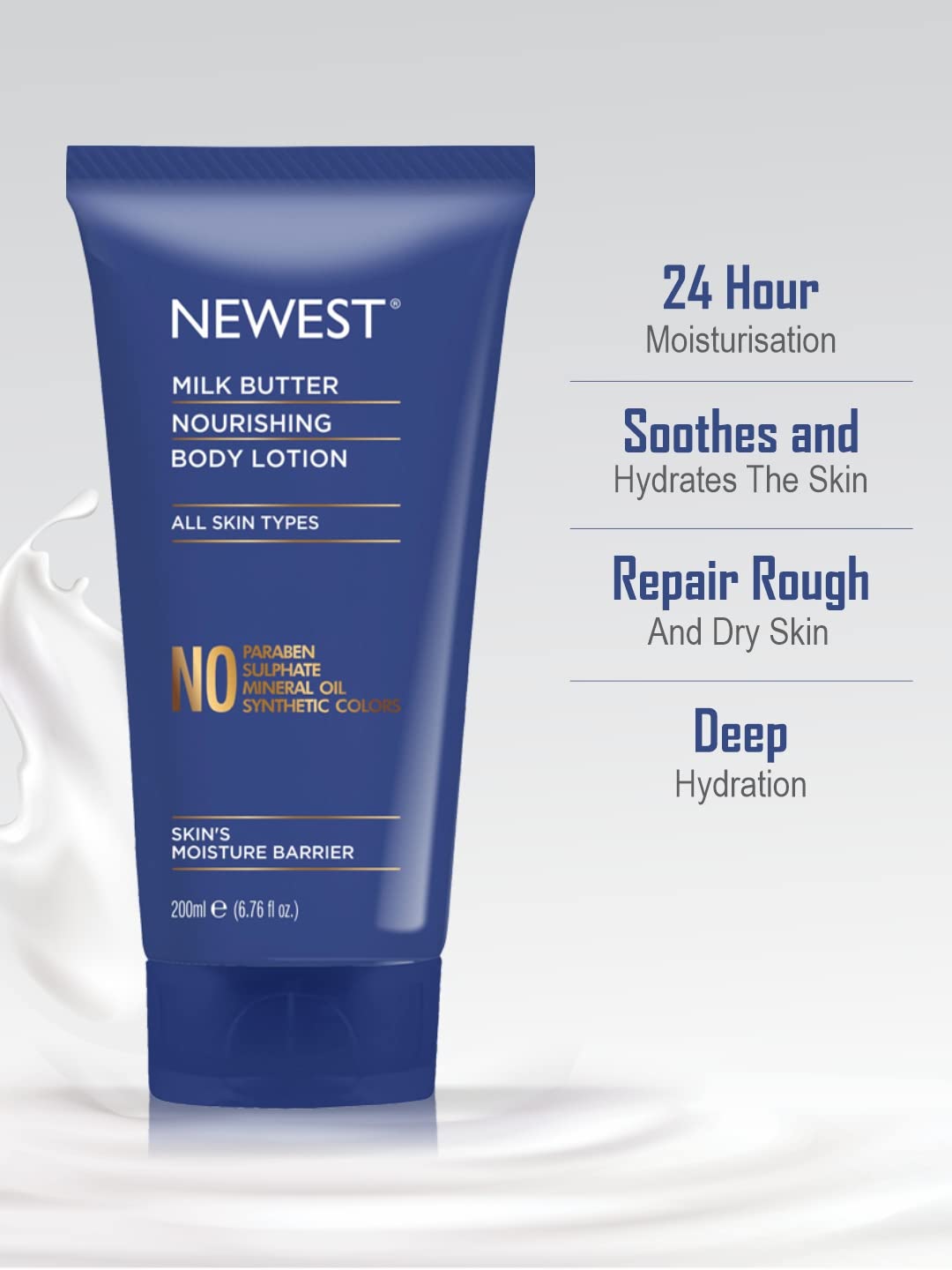 Nourishing Milk Butter Body Lotion for Men & Women - Hydrates Dry Skin & Protects from Environmental Damage - 200ml | Perfect for Daily Moisturizing & Winter Skin Care