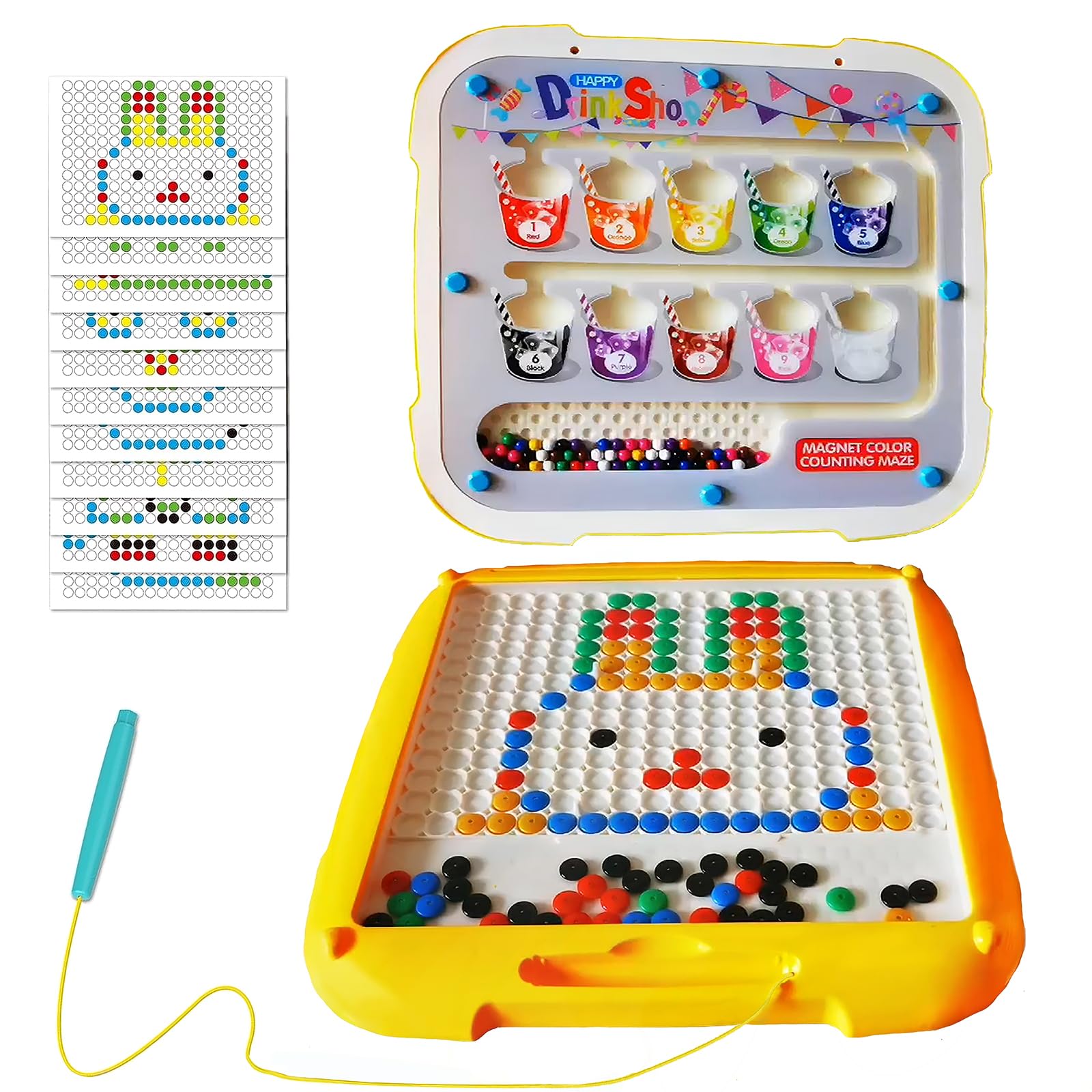 **Magnetic Color & Number Maze - 2-in-1 Montessori Learning Toy with Drawing Board, Counting Puzzle & Sorting Game for Toddlers & Preschoolers - Perfect for Travel, Home & Classroom Educational Play**