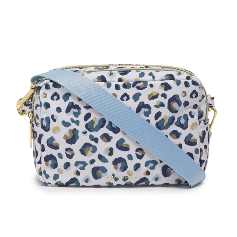 Blue Leopard Print Nylon Crossbody Bag EBP4782 - Stylish & Lightweight for Travel, Shopping & Everyday Use