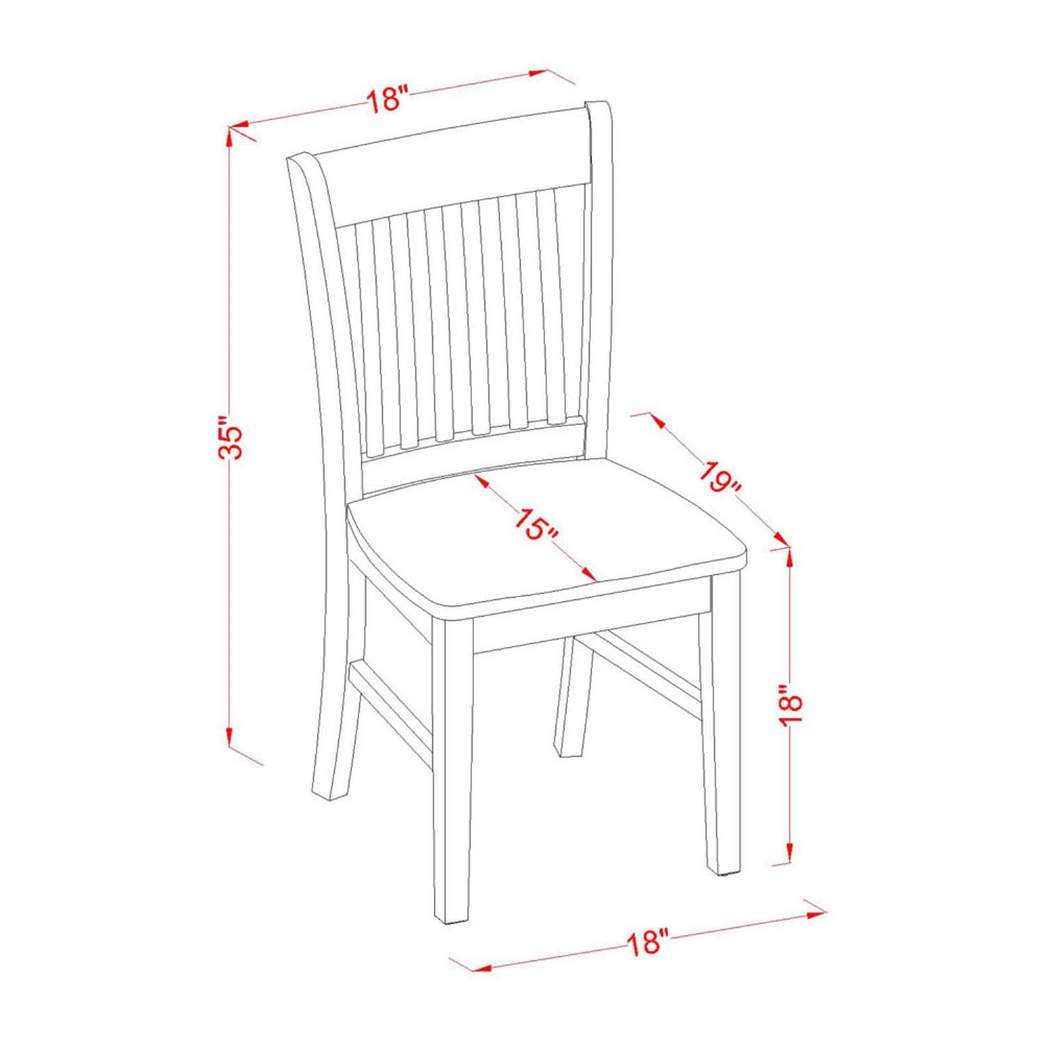East West Furniture OXNO3-LWH-W 3-Piece Dining Set - 36x36 Inch Square Kitchen Table with 2 Matching Chairs | Perfect for Small Spaces, Breakfast Nooks & Apartment Dining Areas