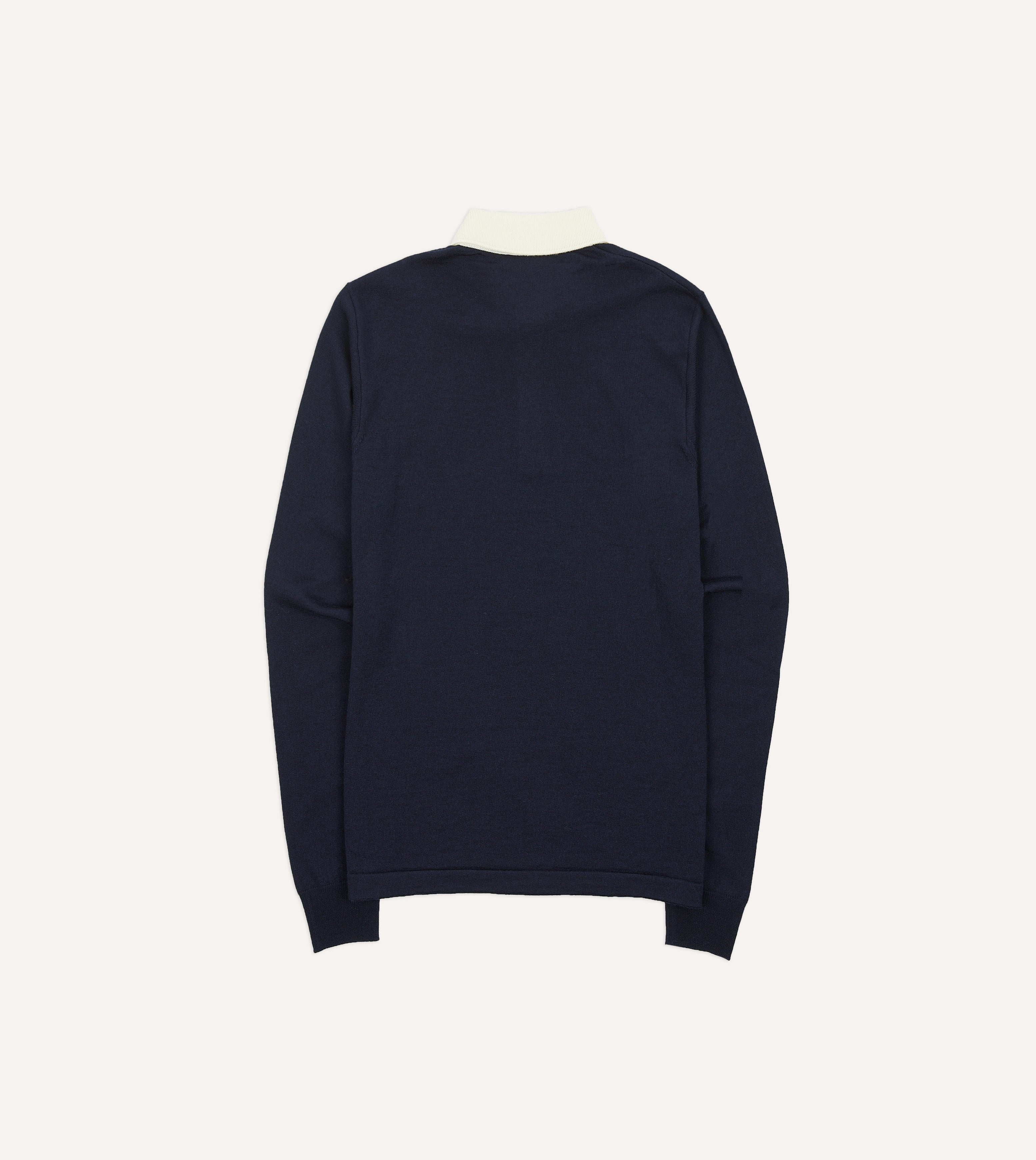 Premium Navy Blue Merino Wool Knitted Rugby Shirt for Men - Soft Breathable Winter Pullover for Rugby, Casual Wear & Outdoor Activities
