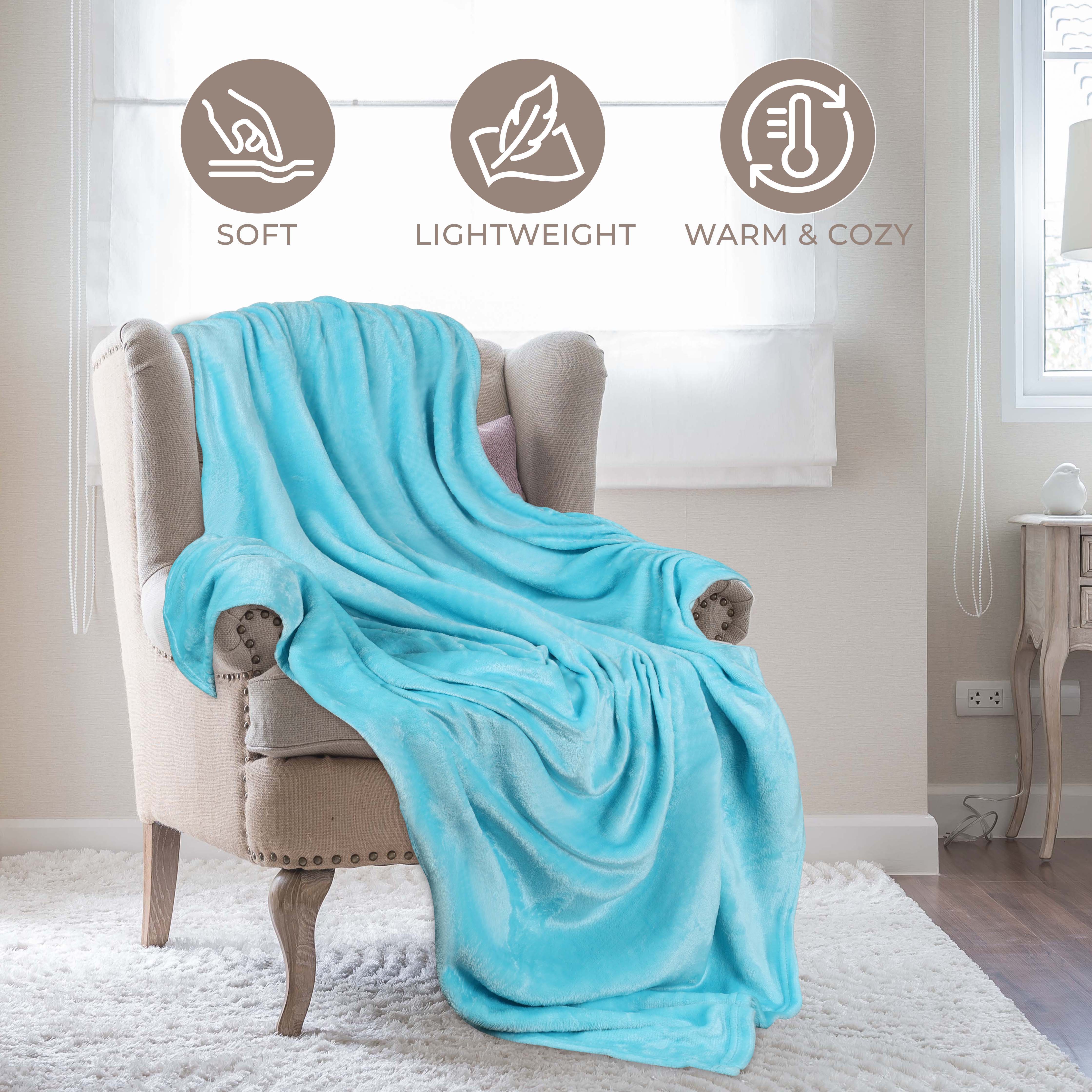 Soft Fleece Plush Blanket - Medium Weight Fluffy Cozy Throw for Couch, Bed & Home Decor - Perfect for Winter, Gifts & Relaxation