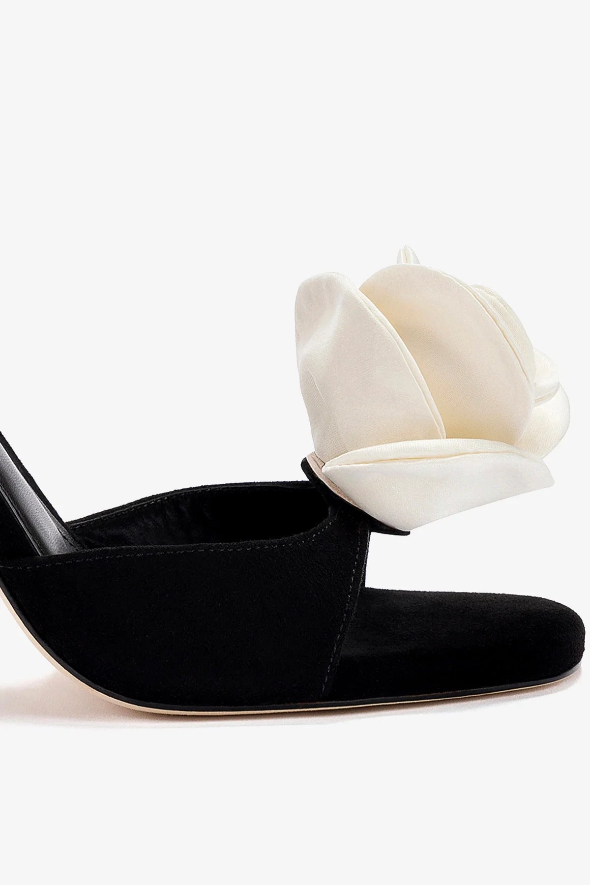 Salma Sandal - Black Suede & Ivory Satin Women's Dress Sandals | Perfect for Weddings, Parties & Special Occasions