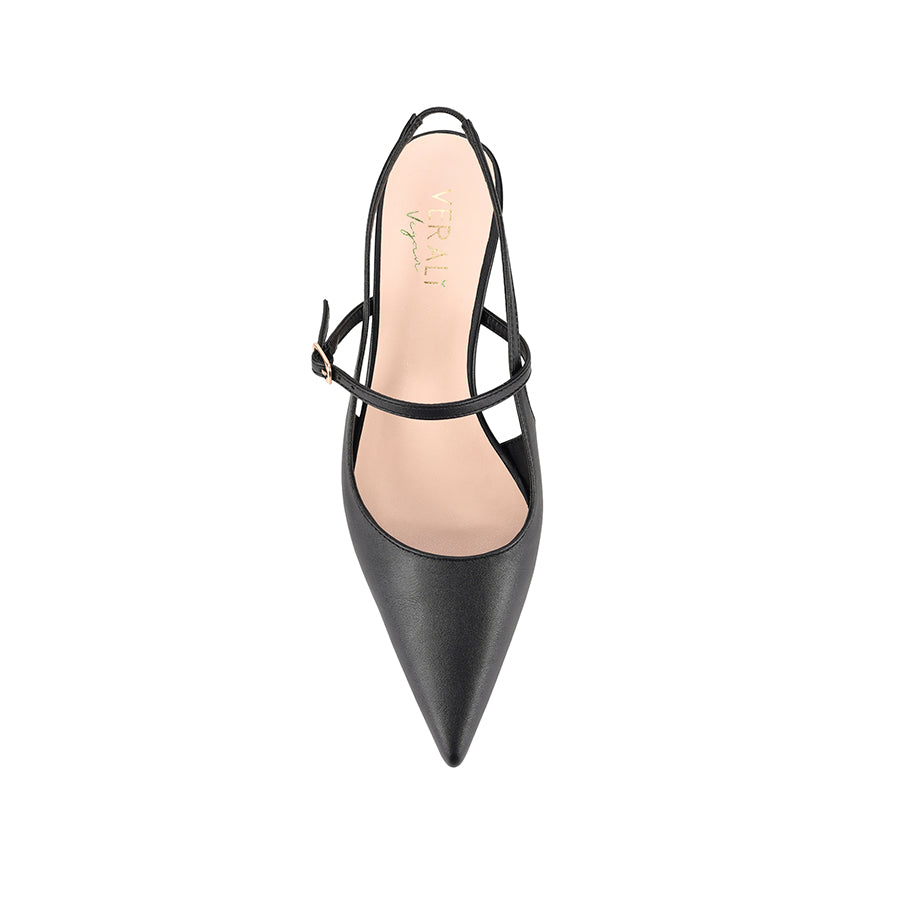 Luce Slingback Kitten Heels for Women - Comfortable Low Block Heel Sandals, Black | Perfect for Office, Wedding & Summer Outfits