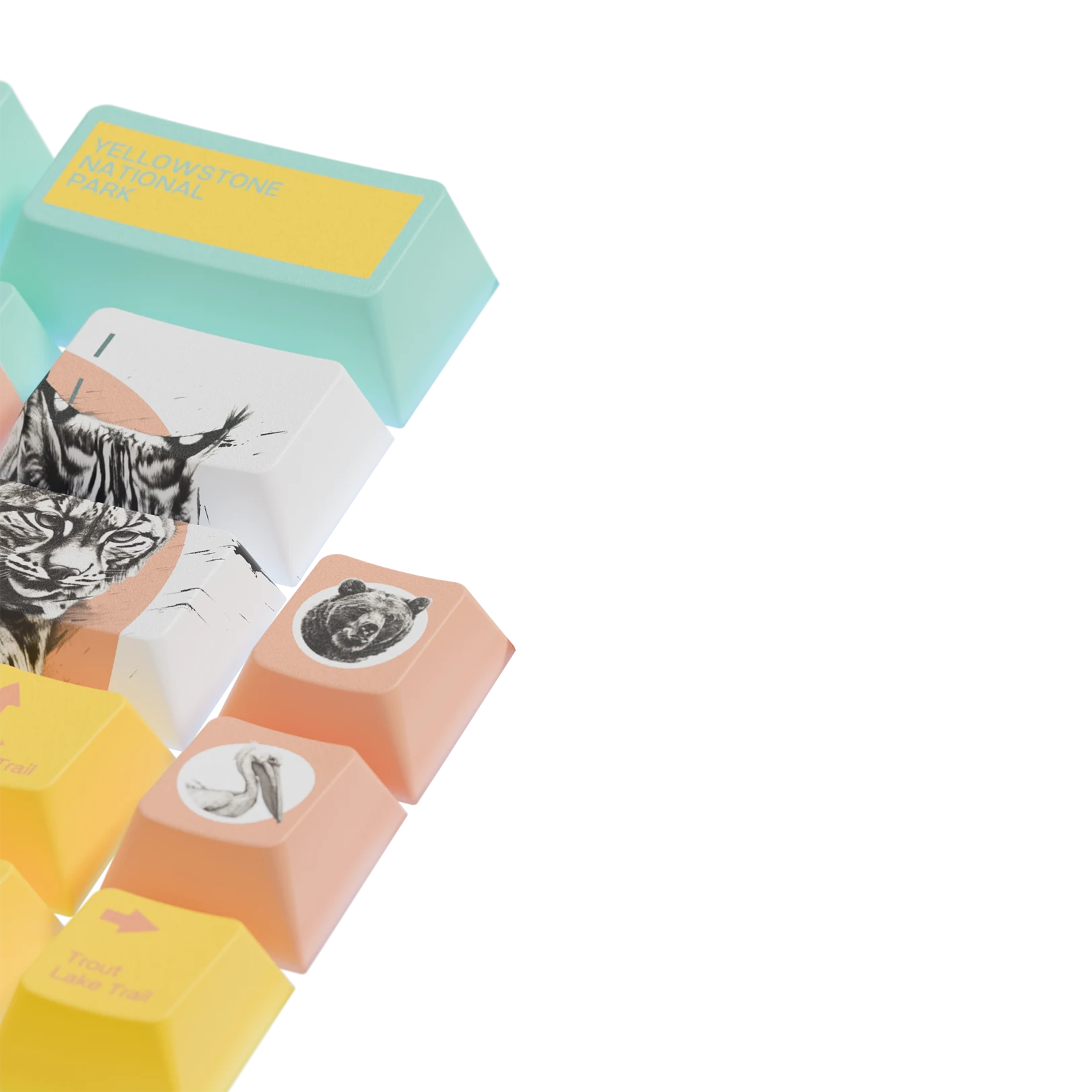 Limited Edition Yellowstone Keycaps - Custom Mechanical Keyboard Keycaps for Gaming & Typing - Perfect for PC, Mac & Laptop Keyboards