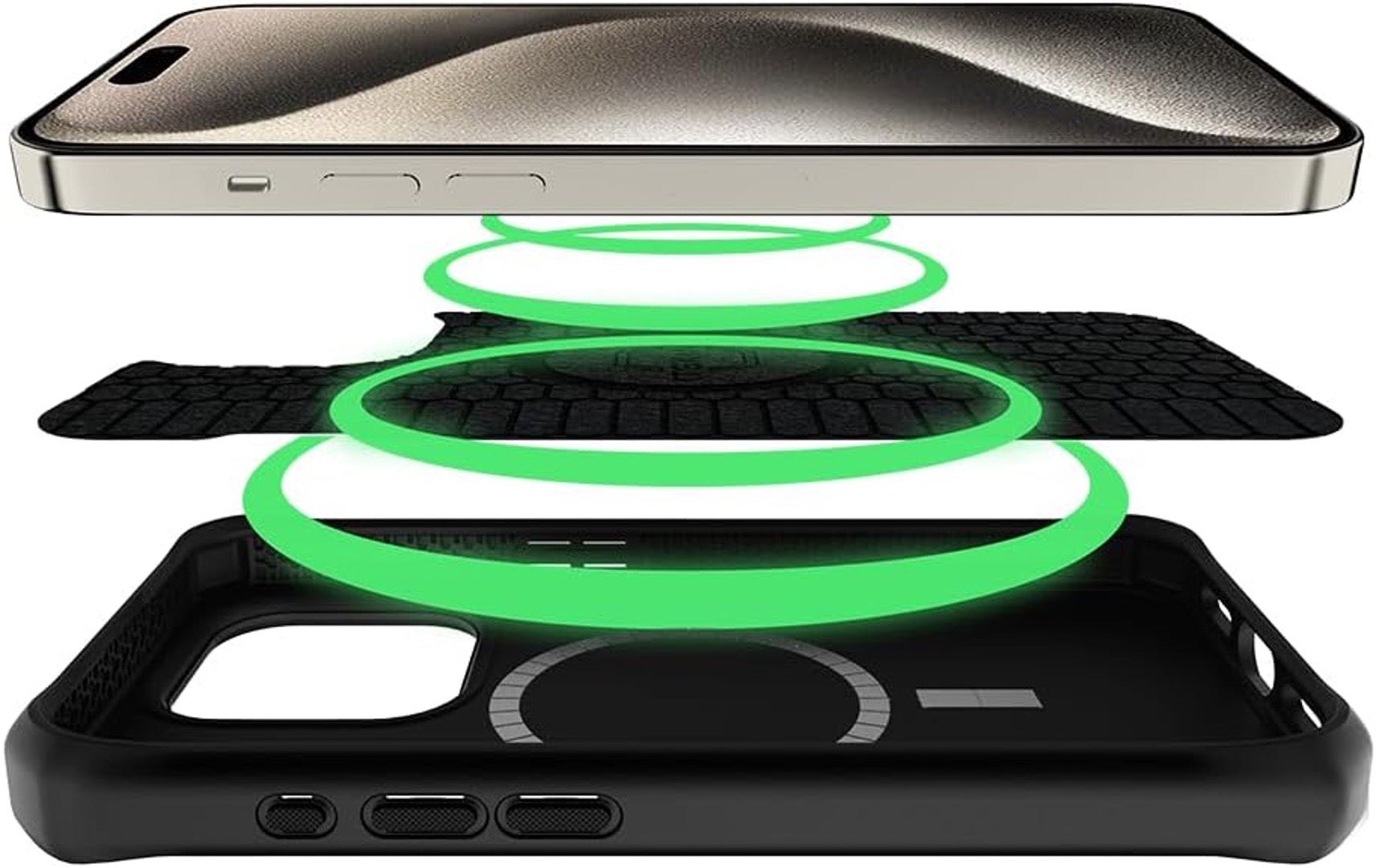 Ballistic Case for iPhone 15 Pro with MagSafe - Black | Shockproof Protective Cover for Everyday Use & Outdoor Activities