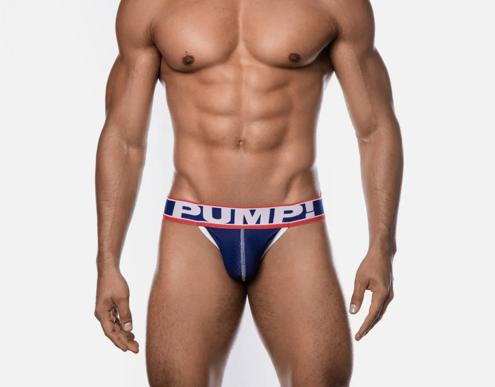 PUMP! Big League Mesh Jockstrap - Navy Blue Athletic Support Underwear for Men | Comfortable & Breathable for Sports, Gym & Workout