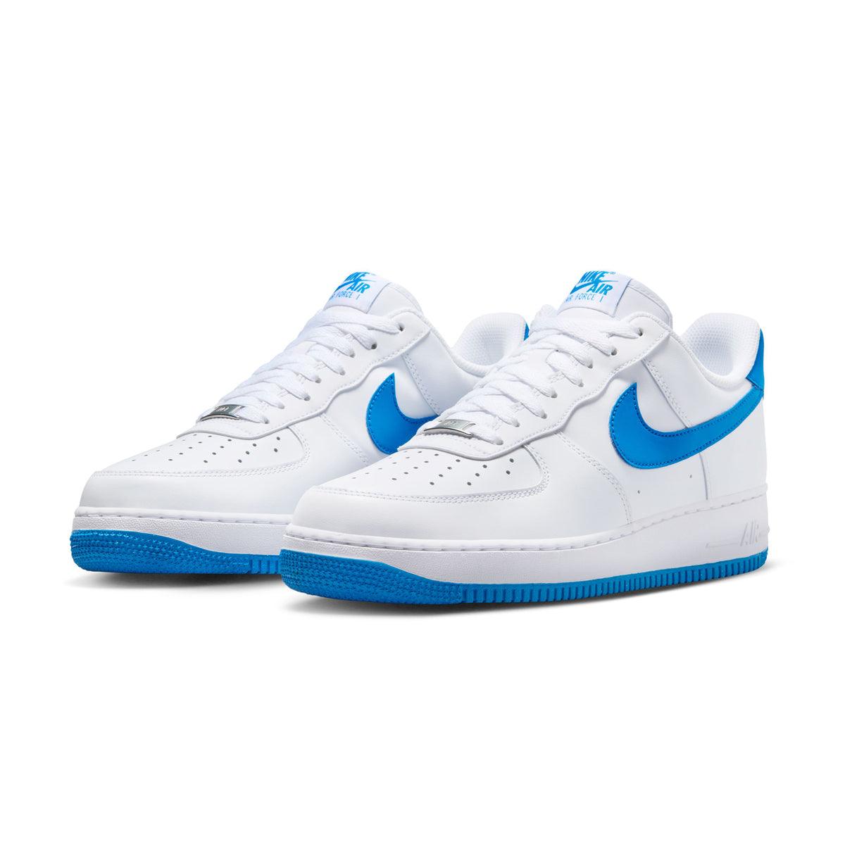 Nike Air Force 1 '07 Men's Sneakers - White/Photo Blue Retro Basketball Shoes for Casual Wear & Street Style
