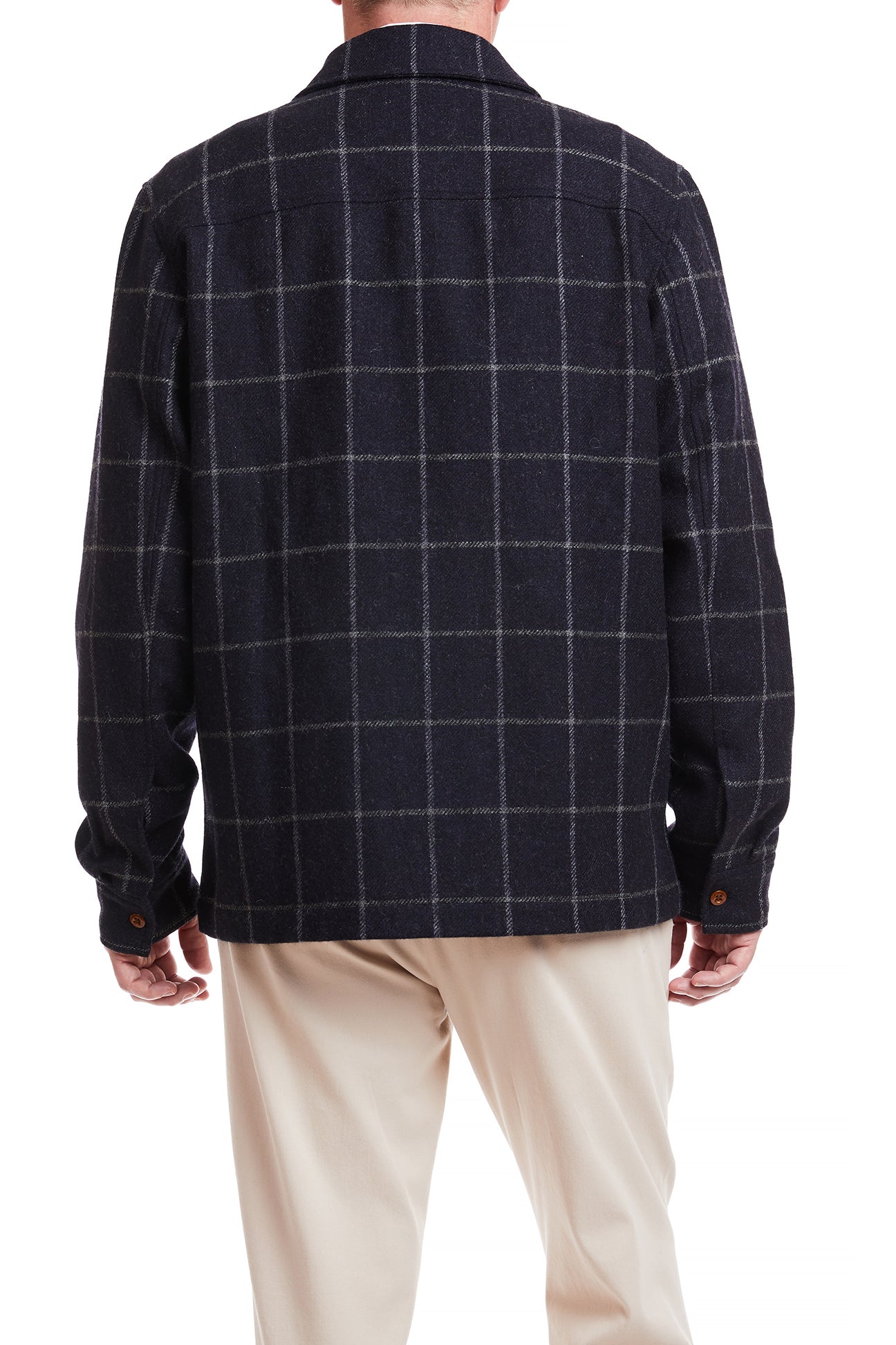 Premium Tweedbank Milled Wool Jacket for Men - Dark Navy Windowpane Check Pattern - Perfect for Business Casual, Office Wear & Autumn Outdoor Activities