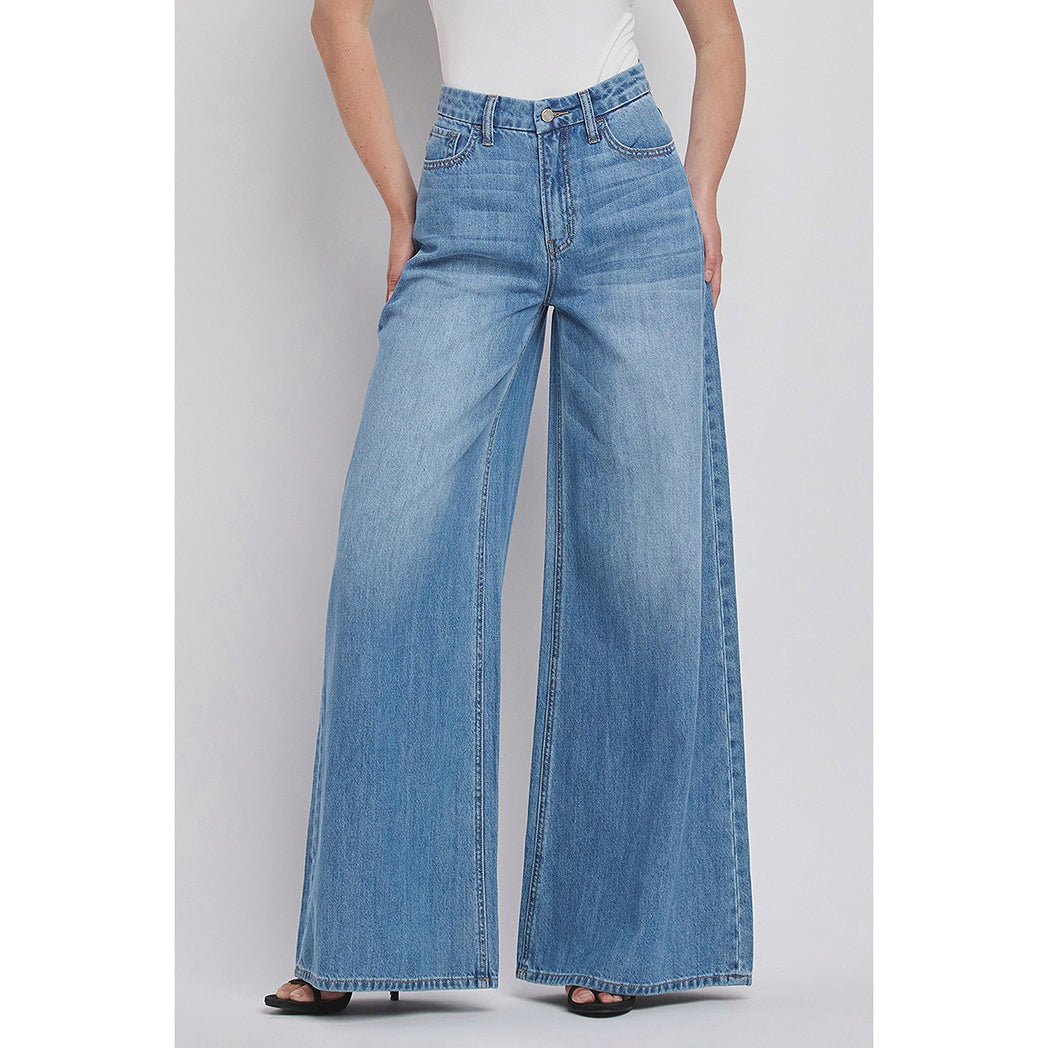 Olivia Super High Rise Wide Leg Jeans for Women - Stretchy Comfort Denim Pants with Tummy Control - Perfect for Casual Wear, Office & Date Night