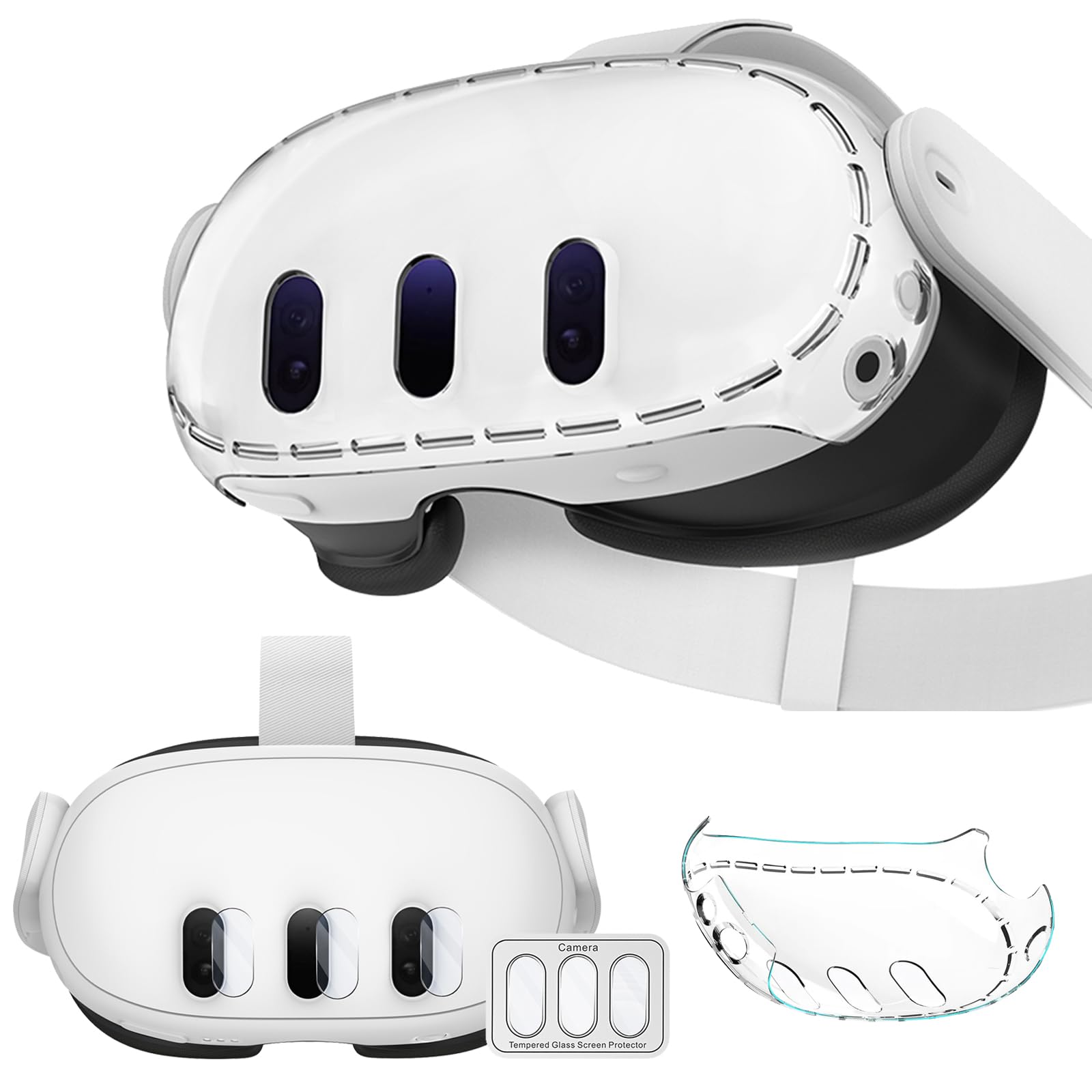 BIOSA Clear VR Shell Protective Cover for Meta Quest 3 - Scratch-Resistant Lens Protector (3/6 Pack) - Anti-Collision & Breathable Case for VR Headset - Perfect for Gaming, Travel & VR Enthusiasts