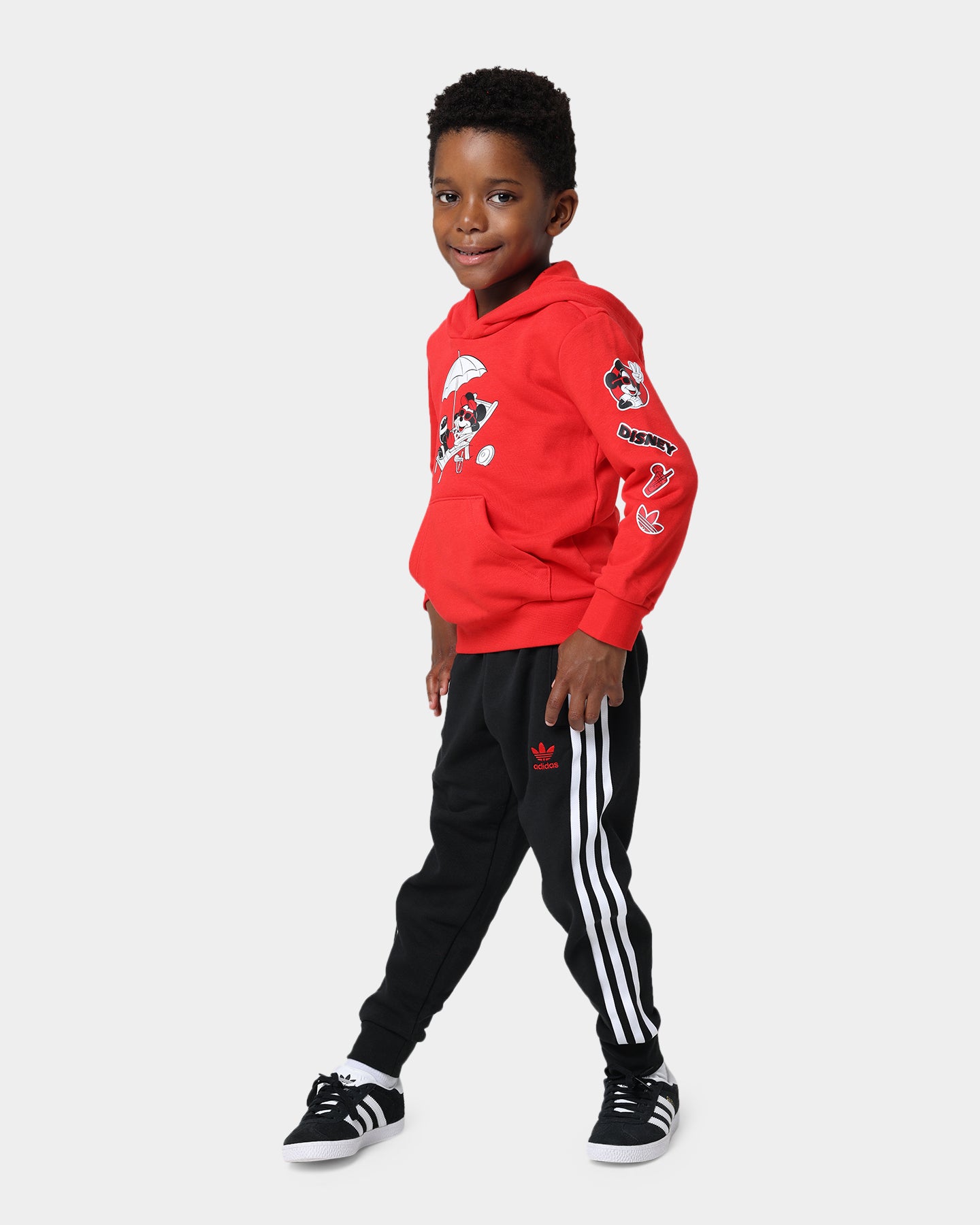 Adidas Kids' Mickey & Friends Hooded Sweatshirt Set - Vivid Red | Disney Character Apparel for Boys & Girls | Perfect for Playdates, School & Family Outings