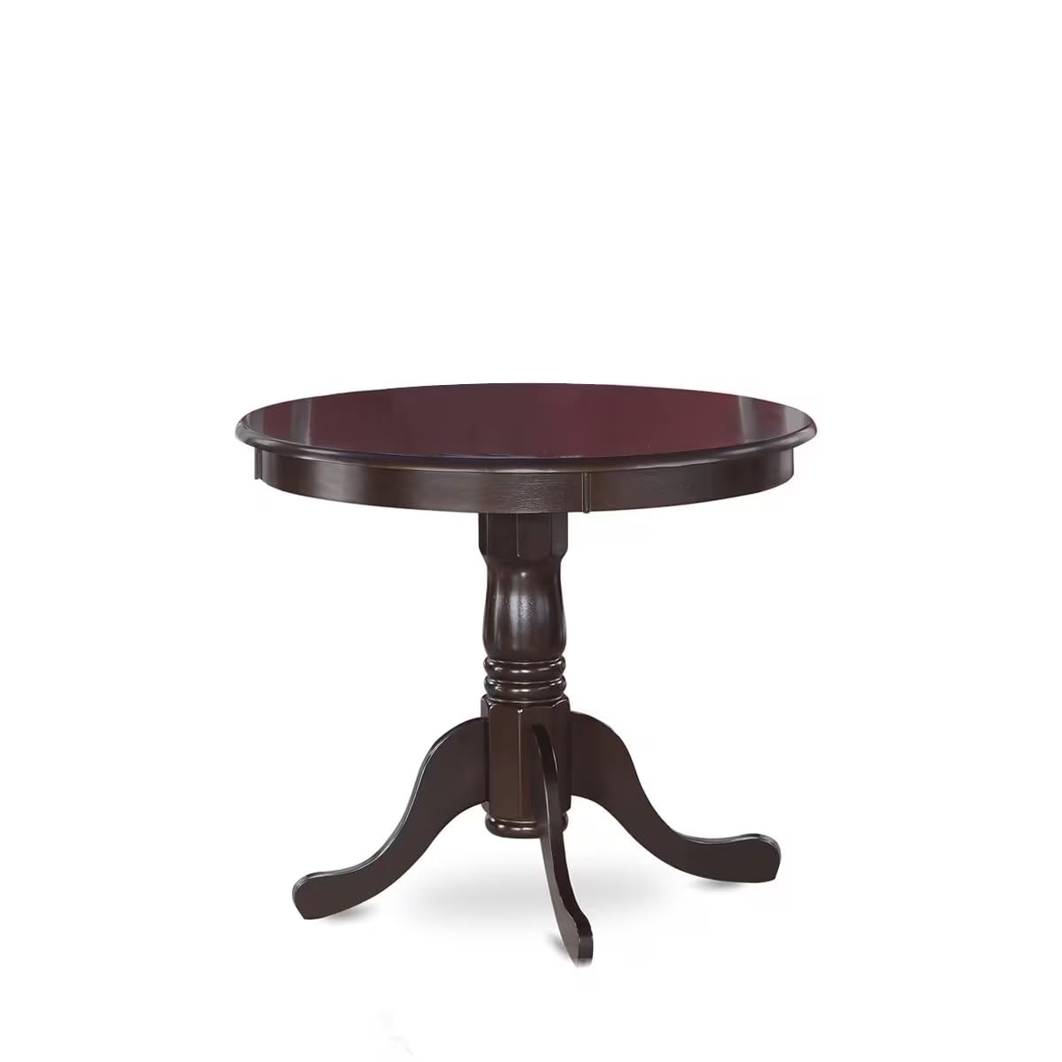 East West Furniture ANPF5-CAP-C 5-Piece Round Dining Table Set with Pedestal Base & 4 Upholstered Chairs, 36x36 Inch, Cappuccino - Perfect for Small Kitchens, Breakfast Nooks & Cozy Dining Spaces