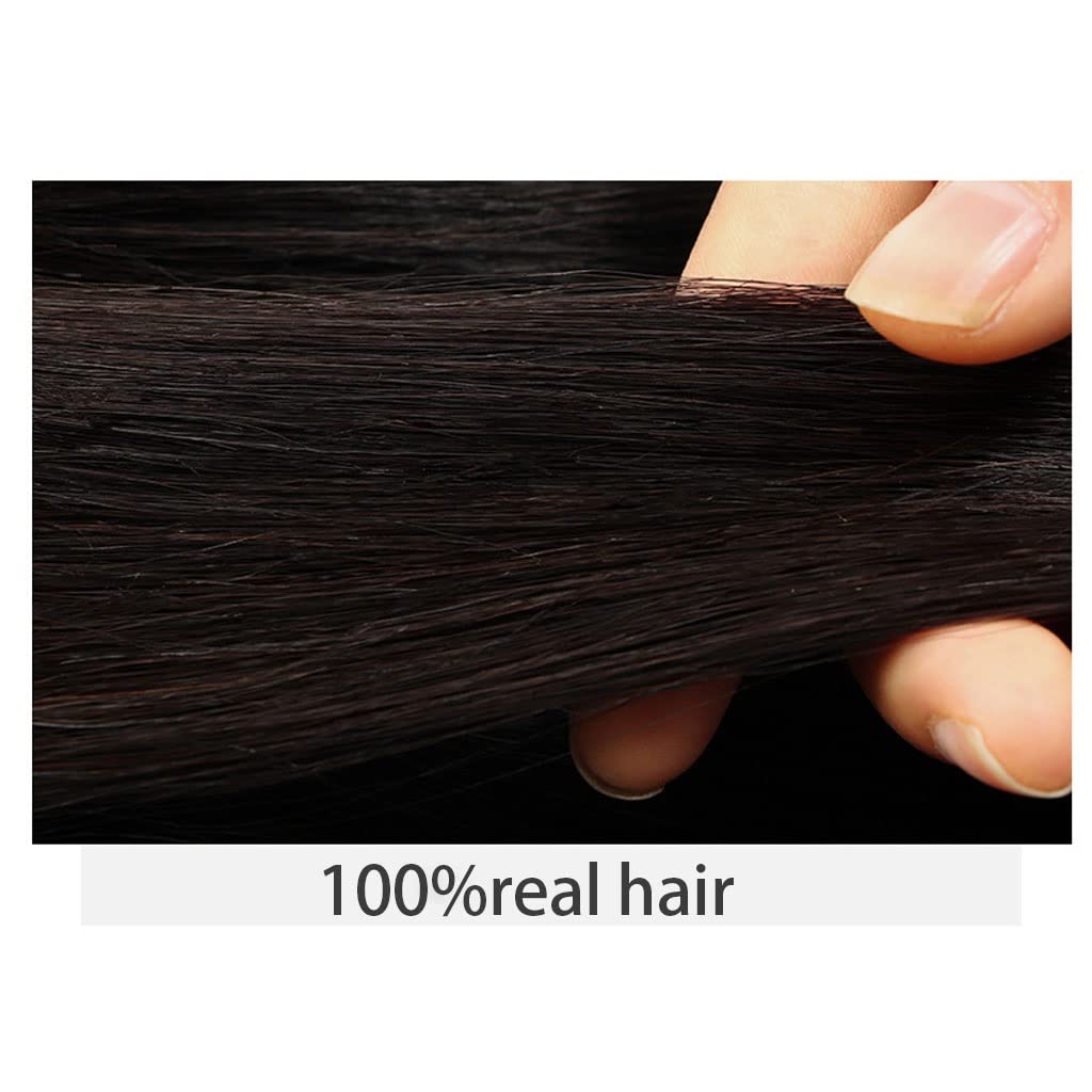 MIYYO 100% Real Human Hair Toppers for Women - Natural Black Hairpiece with Bangs, 120% Density for Thinning Hair (16 Inches) | Perfect for Daily Wear, Parties & Special Occasions