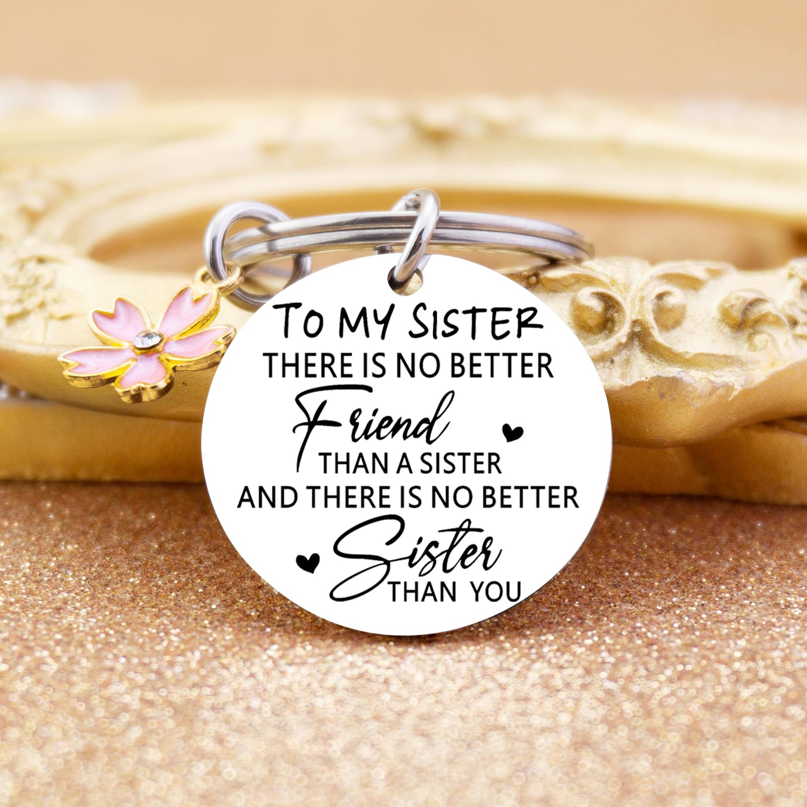ibiwe Best Sister Ever Heart Keychain - Thoughtful Gifts for Sisters, Friends & Besties | Birthday, Graduation & Special Occasion Presents | Cute Soulmate Key Chain for Women & Girls | Perfect for Sisterhood Celebrations, Friendship Tokens & Everyday Carry