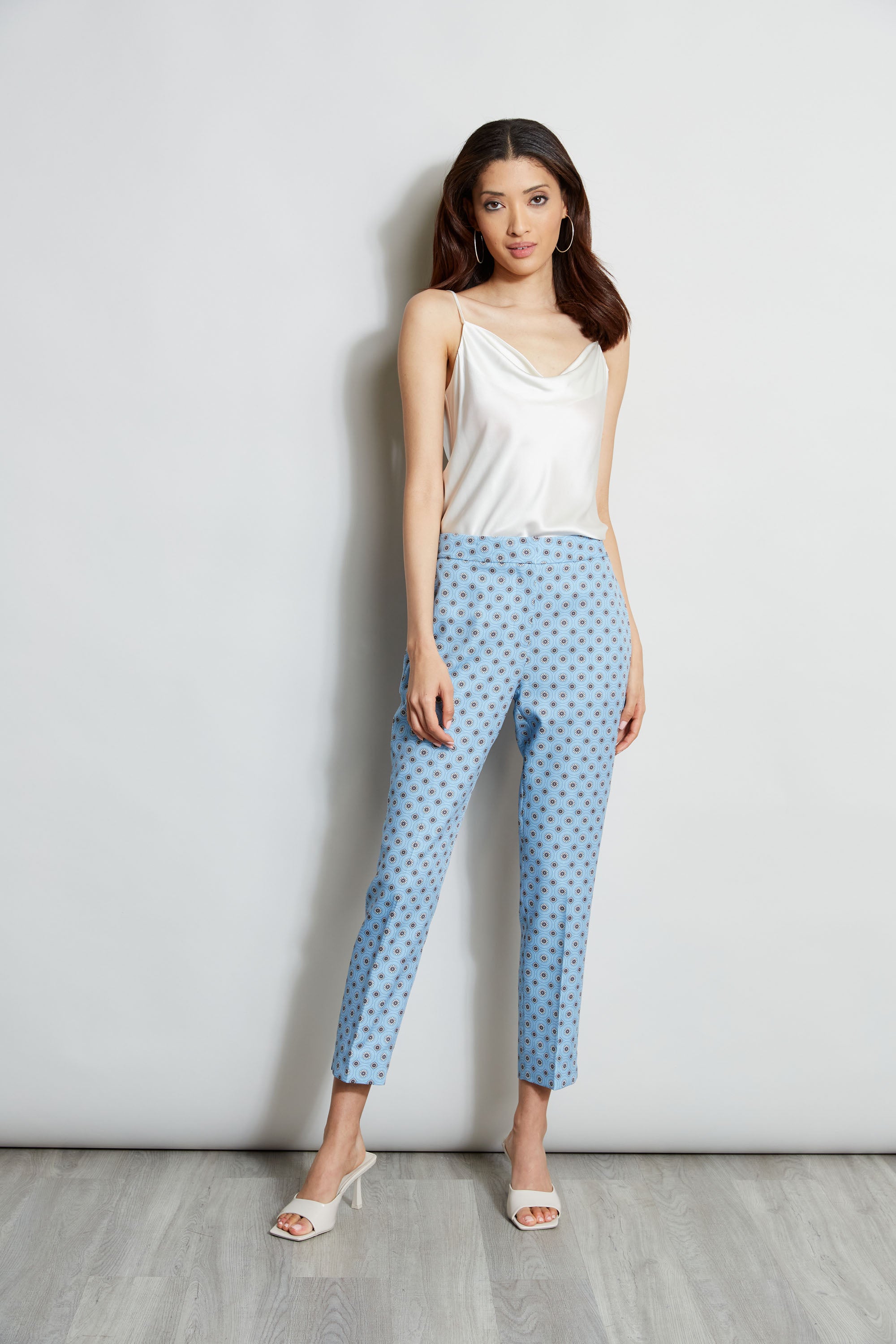 Camryn Pant ETR31249 - Women's Sun Blue Print Casual Pants for Work, Travel & Everyday Wear