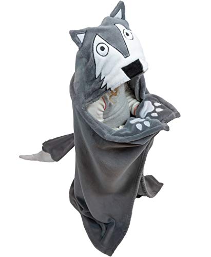 Howl of a Night Wolf Hooded Blanket