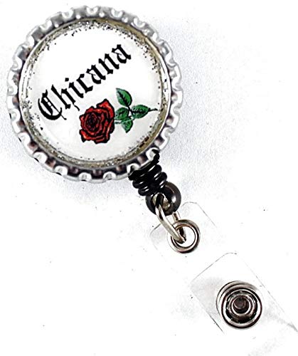 Chicana Badge Reel - Retractable ID Badge Holder with Clip | Perfect for Nurses, Teachers & Healthcare Professionals