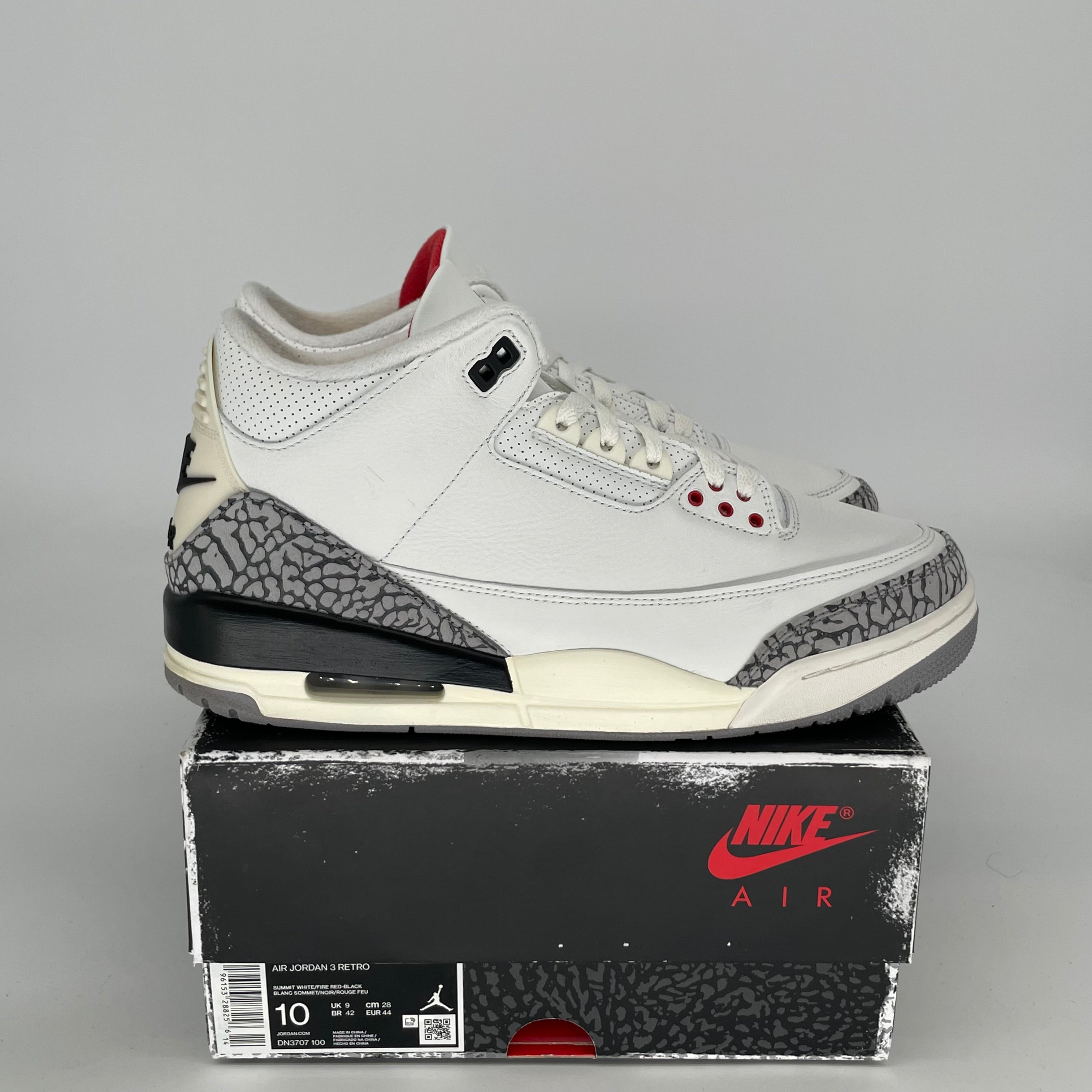 Original Air Jordan 3 White Cement Reimagined Retro Sneakers - Men's Size 10 (DN3707-100) | Authentic Basketball Shoes for Streetwear & Casual Outfits