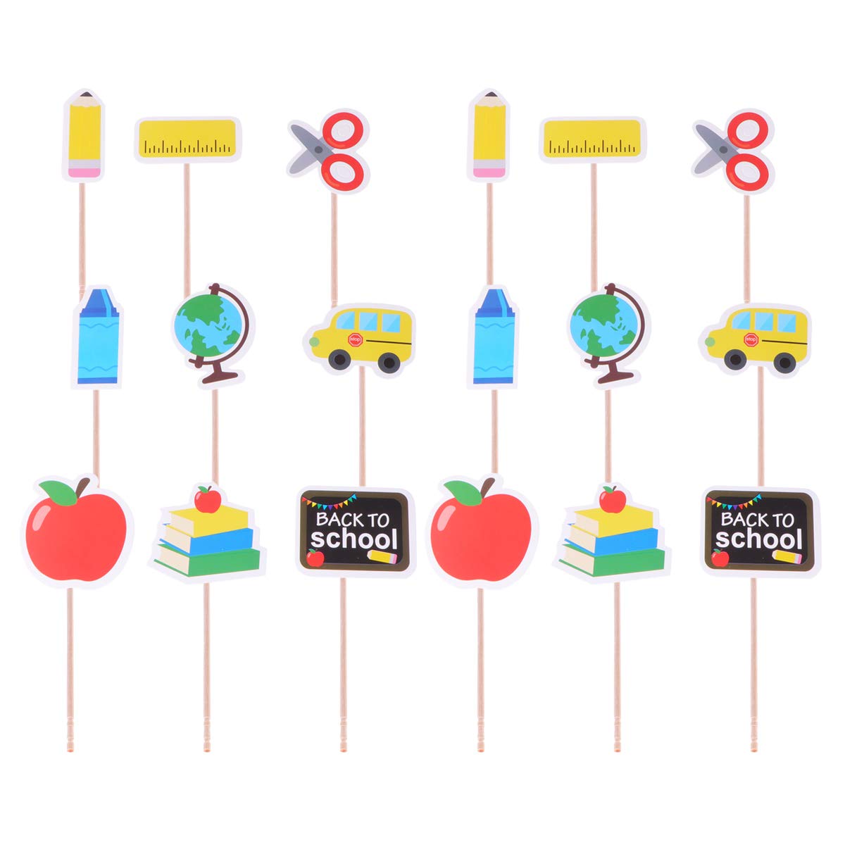 18Pcs Lovely Cake Toppers - Back to School Party Decorations, Dessert Toppers for Cakes, Cupcakes & Cookies | Perfect for Birthday Parties, Classroom Celebrations & DIY Baking Projects