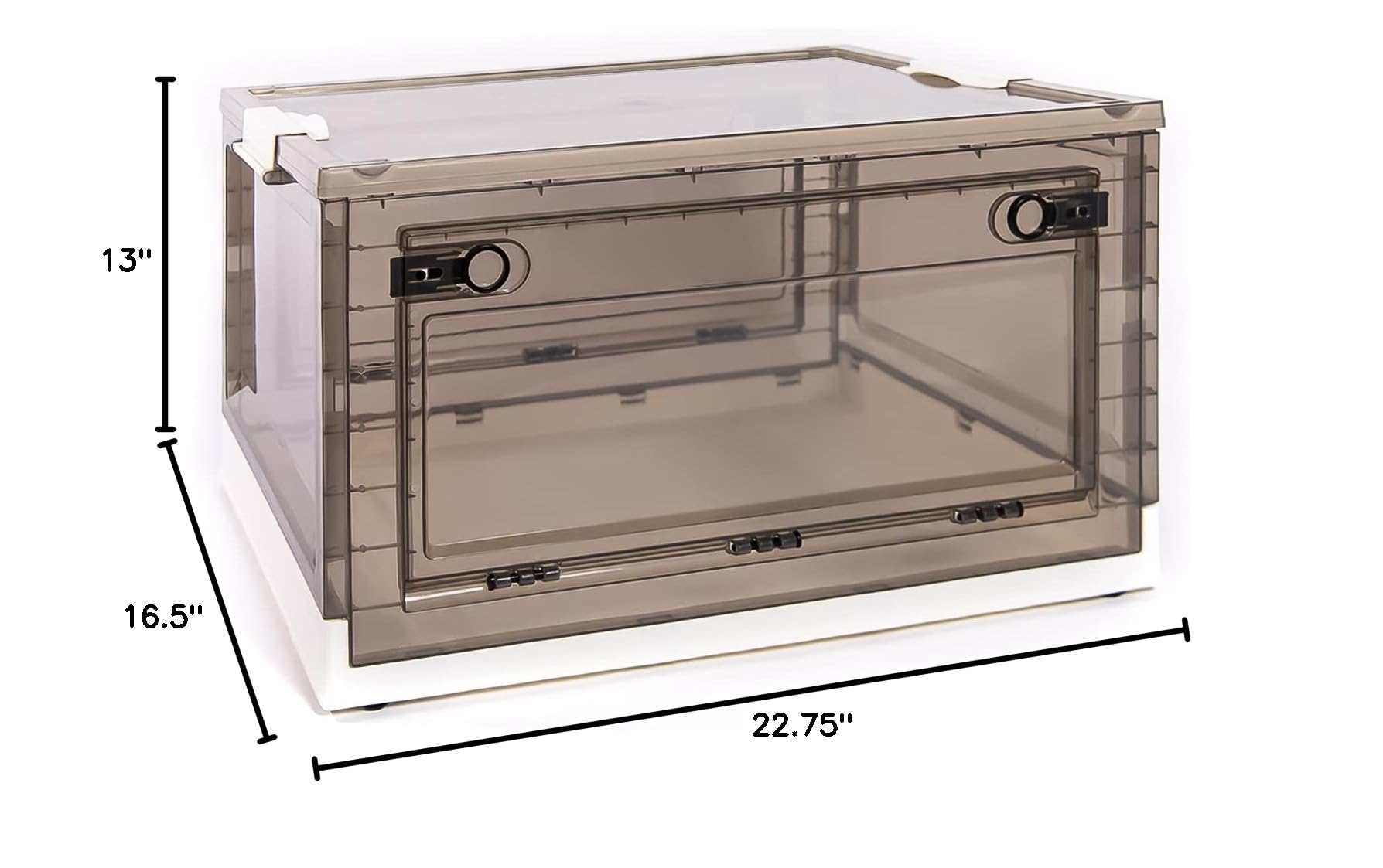 Best 2-Pack X-LARGE Storage Bins with Side Opening - Stackable, Collapsible & Foldable Storage Boxes for Home & Office Organization (White) - Perfect for Closet, Garage, Kids Room & Pantry Storage