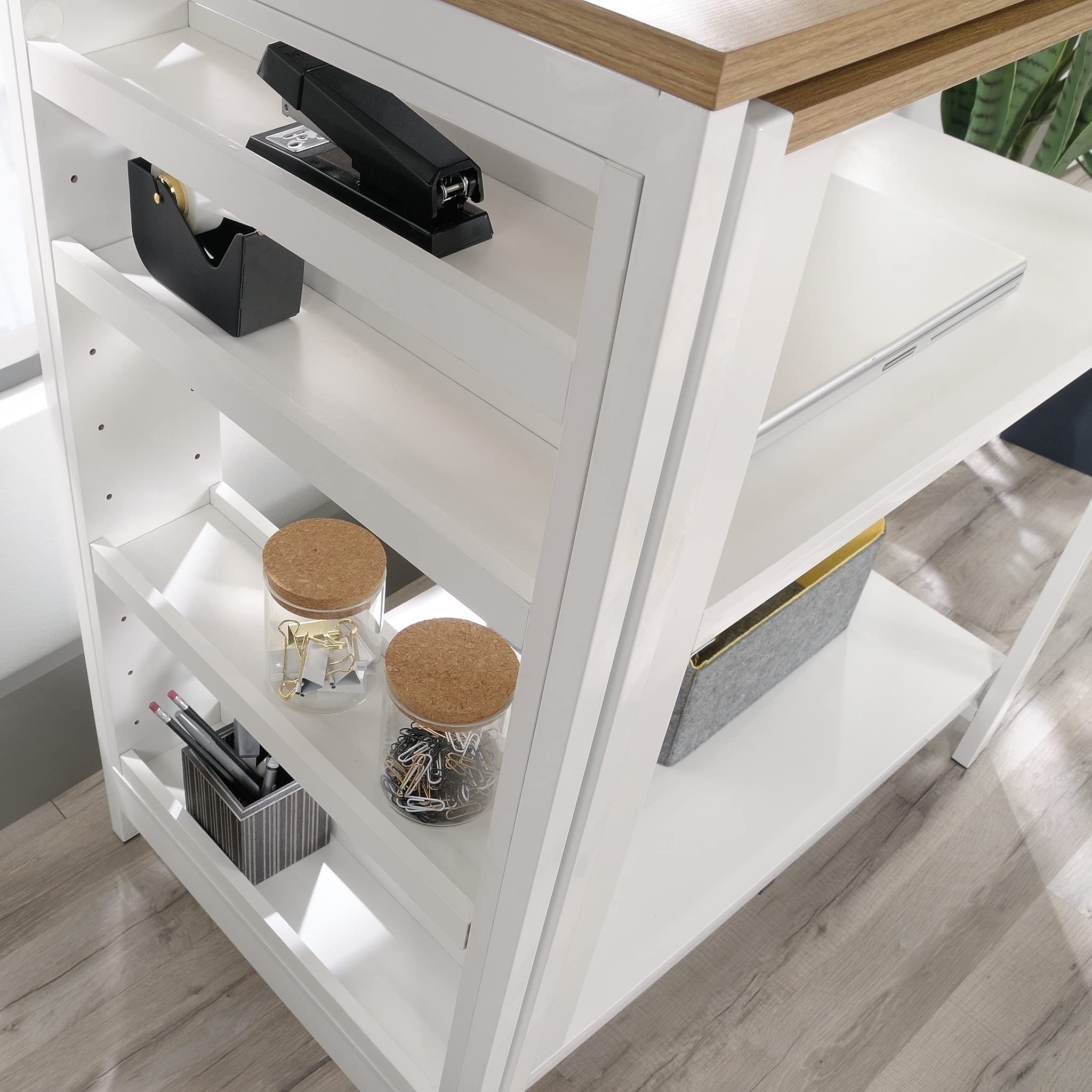 Sauder White Kitchen Island with Storage, 31.5