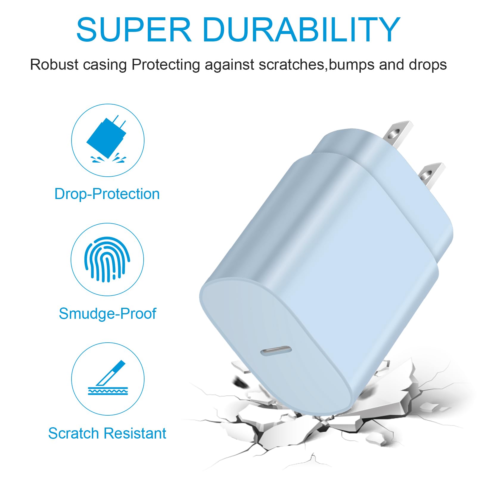 25W USB C Fast Charger with 6ft Cable - Super Fast Wall Charger for Galaxy S24/S23/S22/S21/S20 Ultra/S10/S9 & Note 20/10/9 - USB C Charging Block & Adapter - Perfect for Home, Office & Travel
