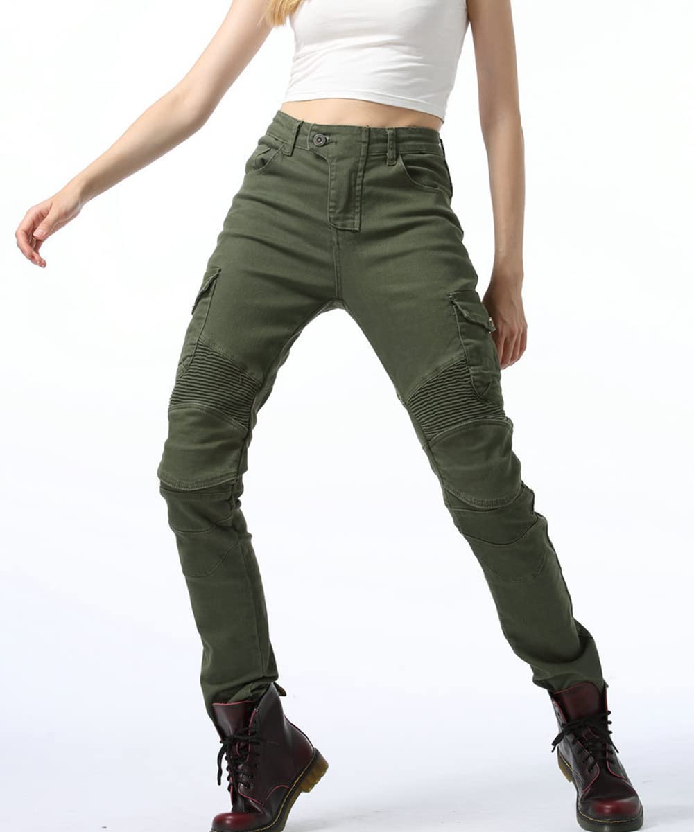 Women's Motorcycle Jeans - Protective Riding Pants for Motocross & Street Biking | Durable & Stylish for Commuting, Touring & Off-Road Adventures