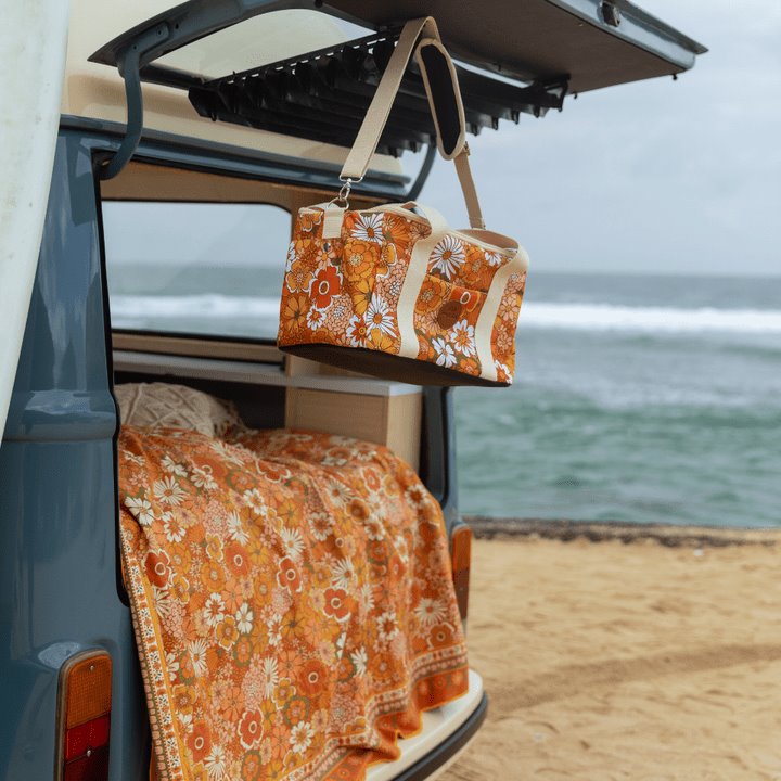 Premium Golden Hour Cooler & Towel Set - Insulated Beach Cooler with Soft Microfiber Towels for Pool, Beach, Picnics & Outdoor Adventures