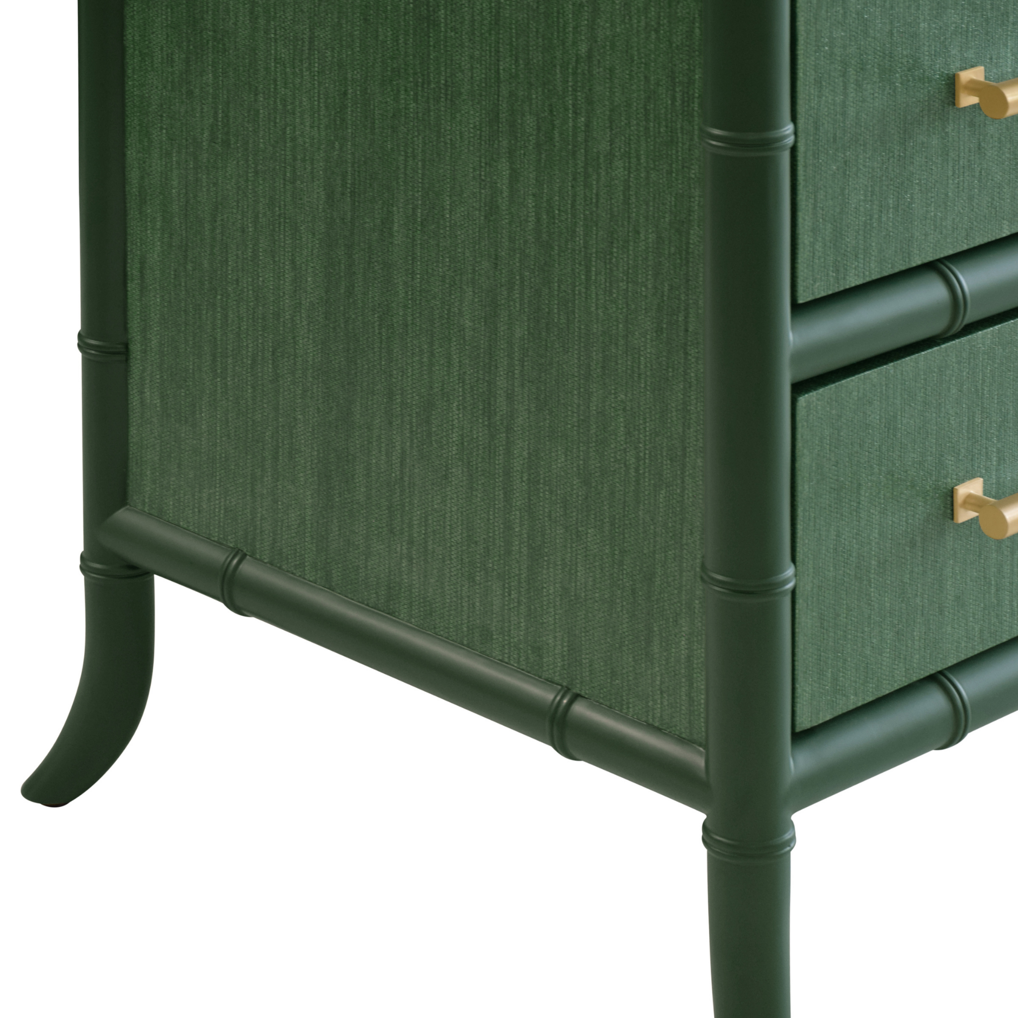 Beckett Green Grasscloth 4-Drawer Chest - Stylish Storage Solution for Bedroom, Living Room & Office Organization