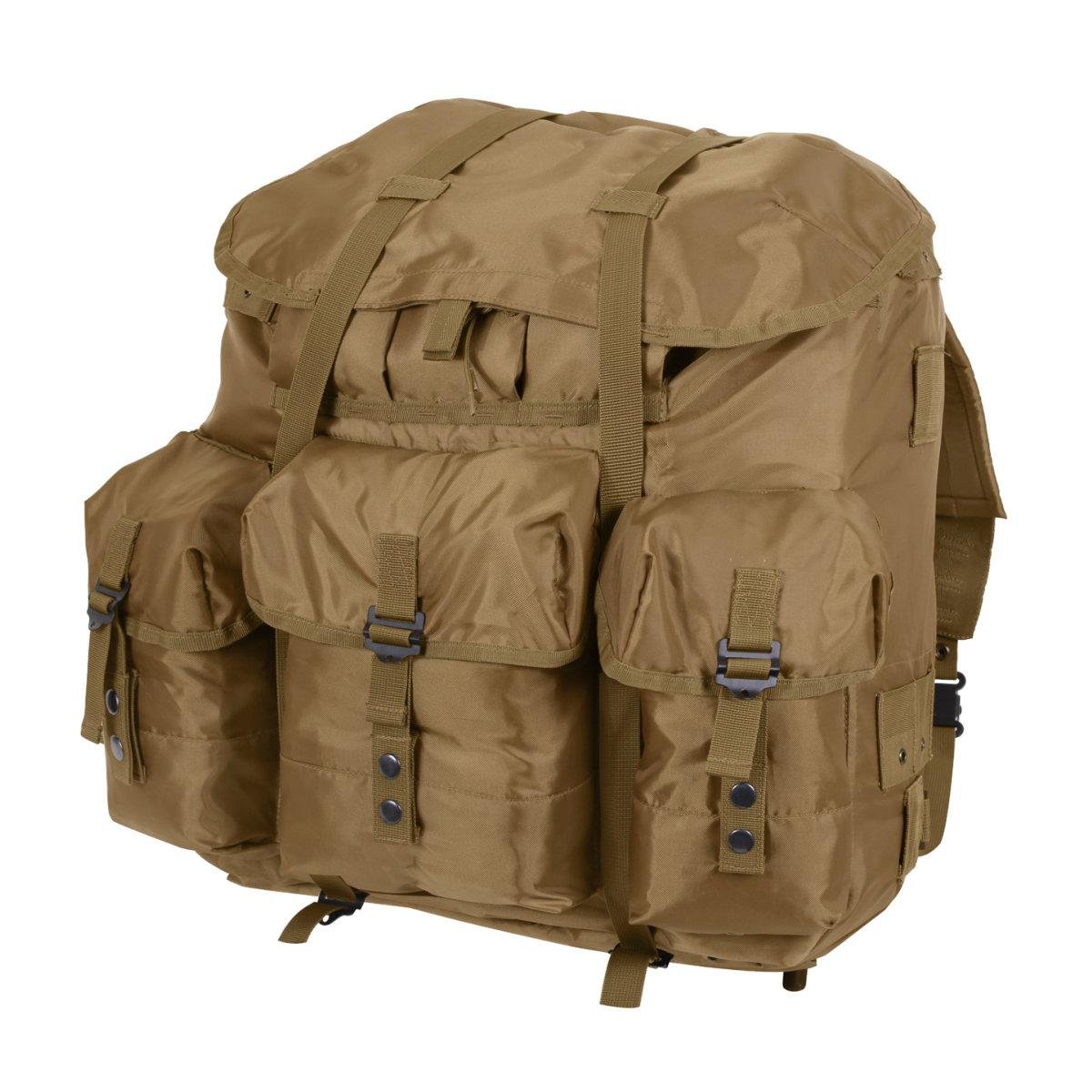 Rothco G.I. Type Large Alice Pack with Frame - Military Tactical Backpack in Coyote Brown for Hiking, Camping & Outdoor Adventures