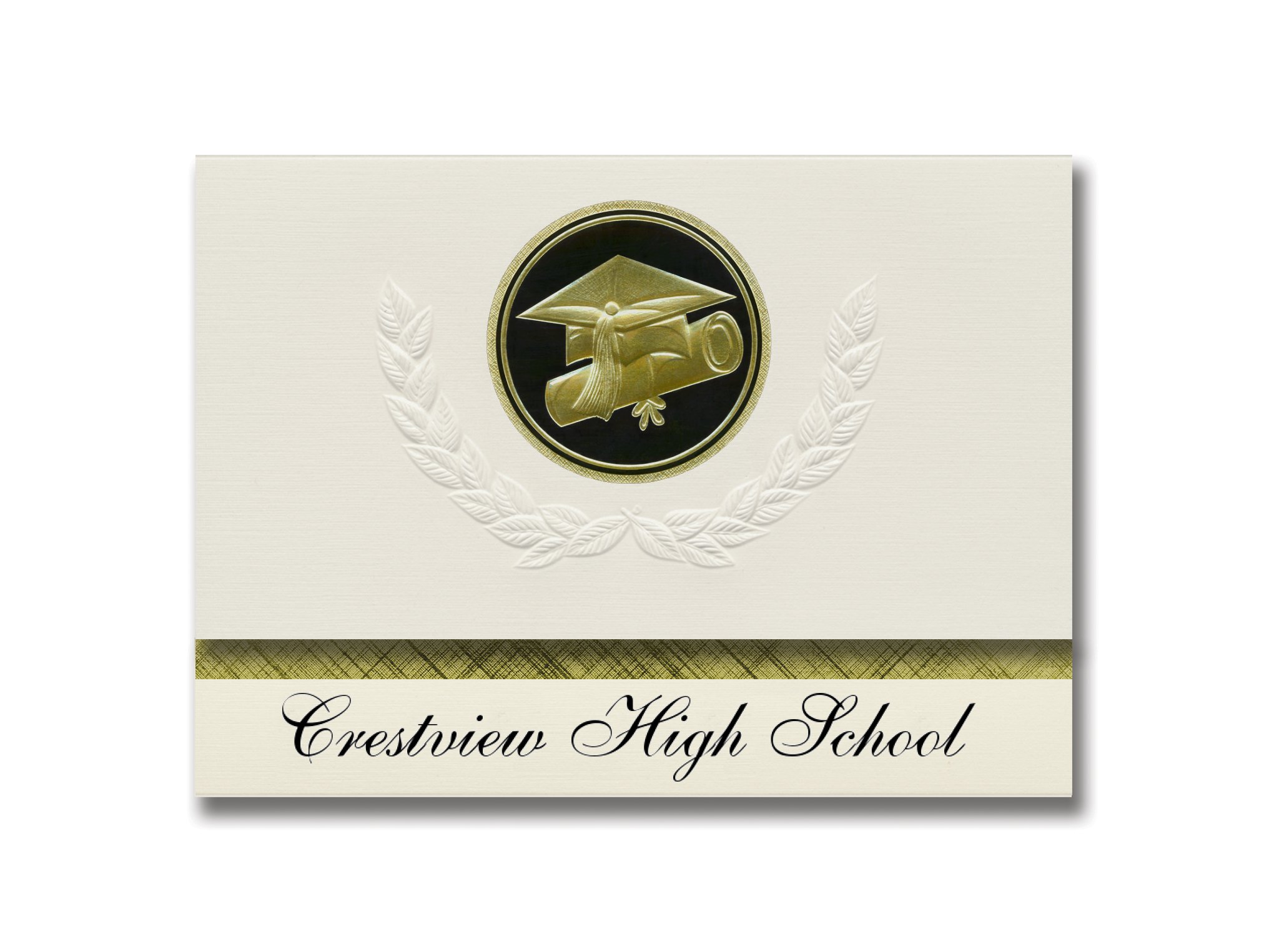 Premium Crestview High School Graduation Announcements (Ashland, OH) - Presidential Style Elite Package of 25 with Cap & Diploma Seal in Black & Gold | Perfect for Graduation Ceremonies, Family Keepsakes & Alumni Gifts