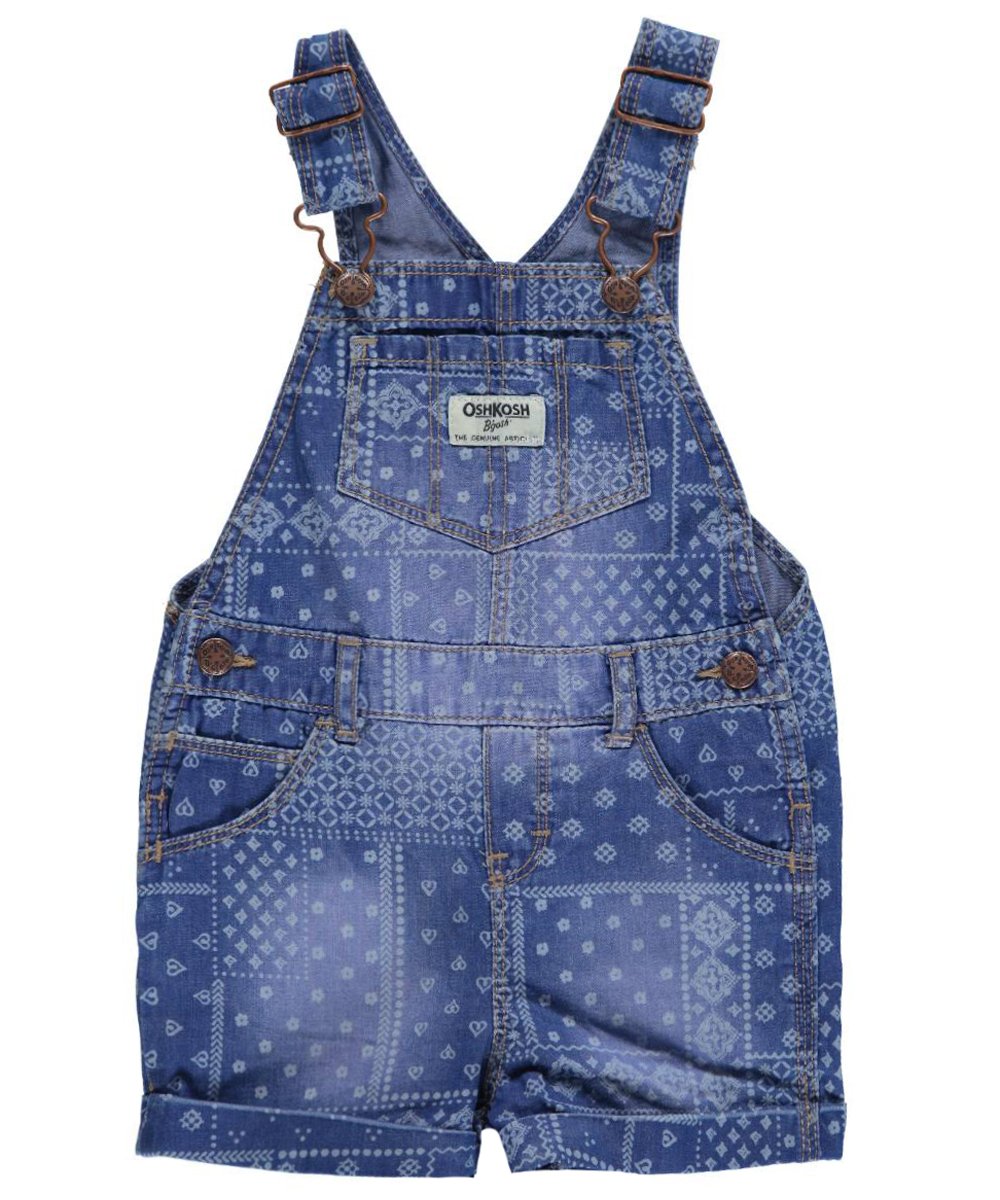 Carters Baby Girls Patchwork Handkerchief Denim Shortalls Romper - 24 Months | Adorable Outfit for Playdates, Photos & Everyday Wear