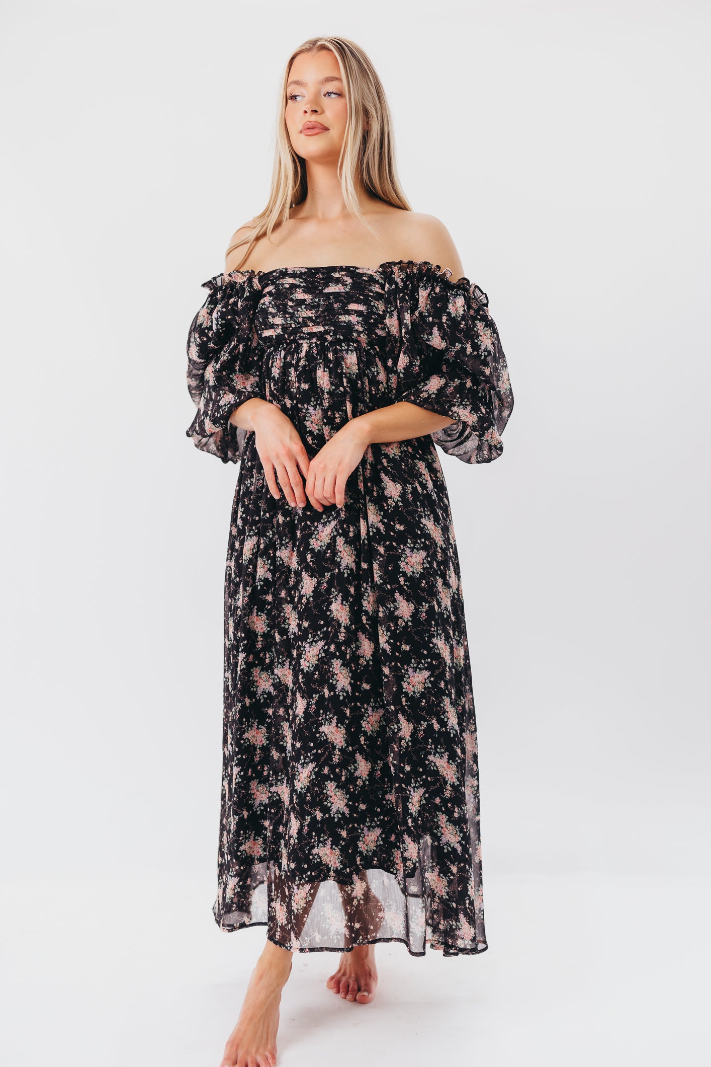 Melody Maxi Dress in Black - Bump Friendly Maternity Dress & Inclusive Sizing (S-3XL) for Pregnancy, Nursing, and Special Occasions