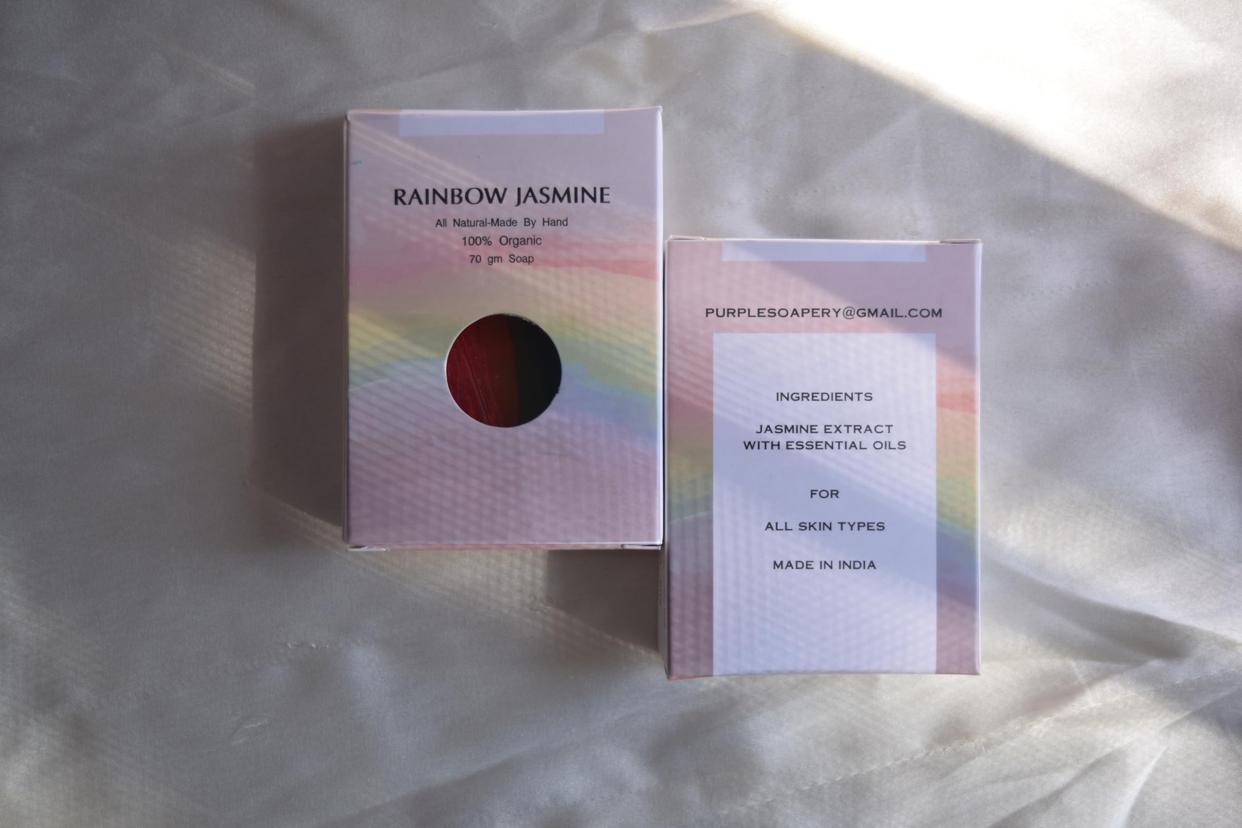 Organic Jasmine Rainbow Soap Bar for Men & Women - 4 Pack | Handmade Natural Soap with Essential Oils | Perfect for Gifts, Spa Day & Sensitive Skin Care