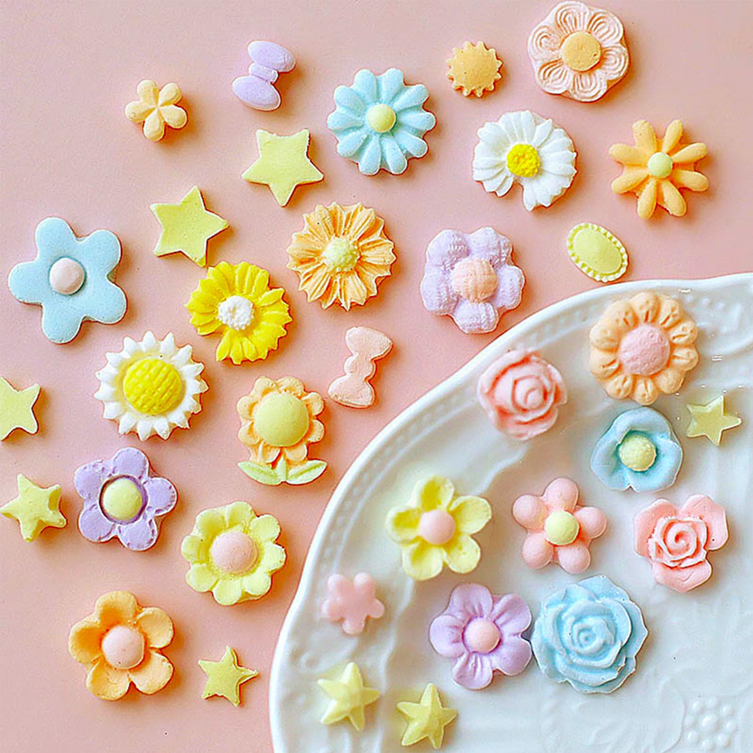 4Pcs Silicone Flower Molds Set - Rose & Daisy Chocolate Candy Molds for Baking, Fondant, Soap, Ice Cube & Wax Melts - Perfect for Cake Decorating, DIY Crafts & Party Treats