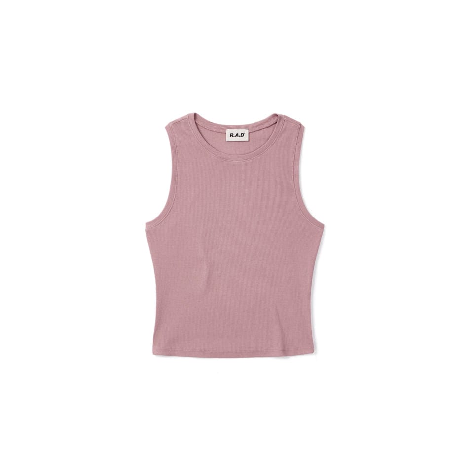 Women's Ribbed Tank Top in Dull Pink - Soft Stretchy Casual Wear for Gym, Yoga & Everyday Outfits