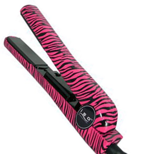 Iso Beauty Ceramic Pro Flat Iron Hair Straightener - Zebra Pink Design for Smooth, Shiny Hair | Perfect for Home & Salon Styling