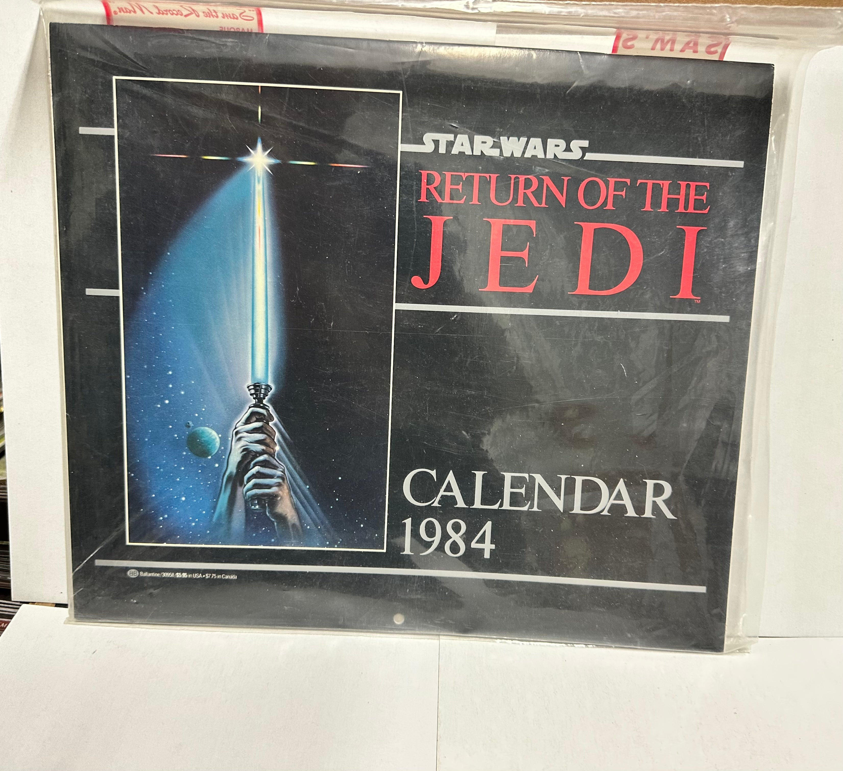 Original 1984 Return of the Jedi Movie Calendar - Rare Vintage Star Wars Collectible for Fans & Home Decor
