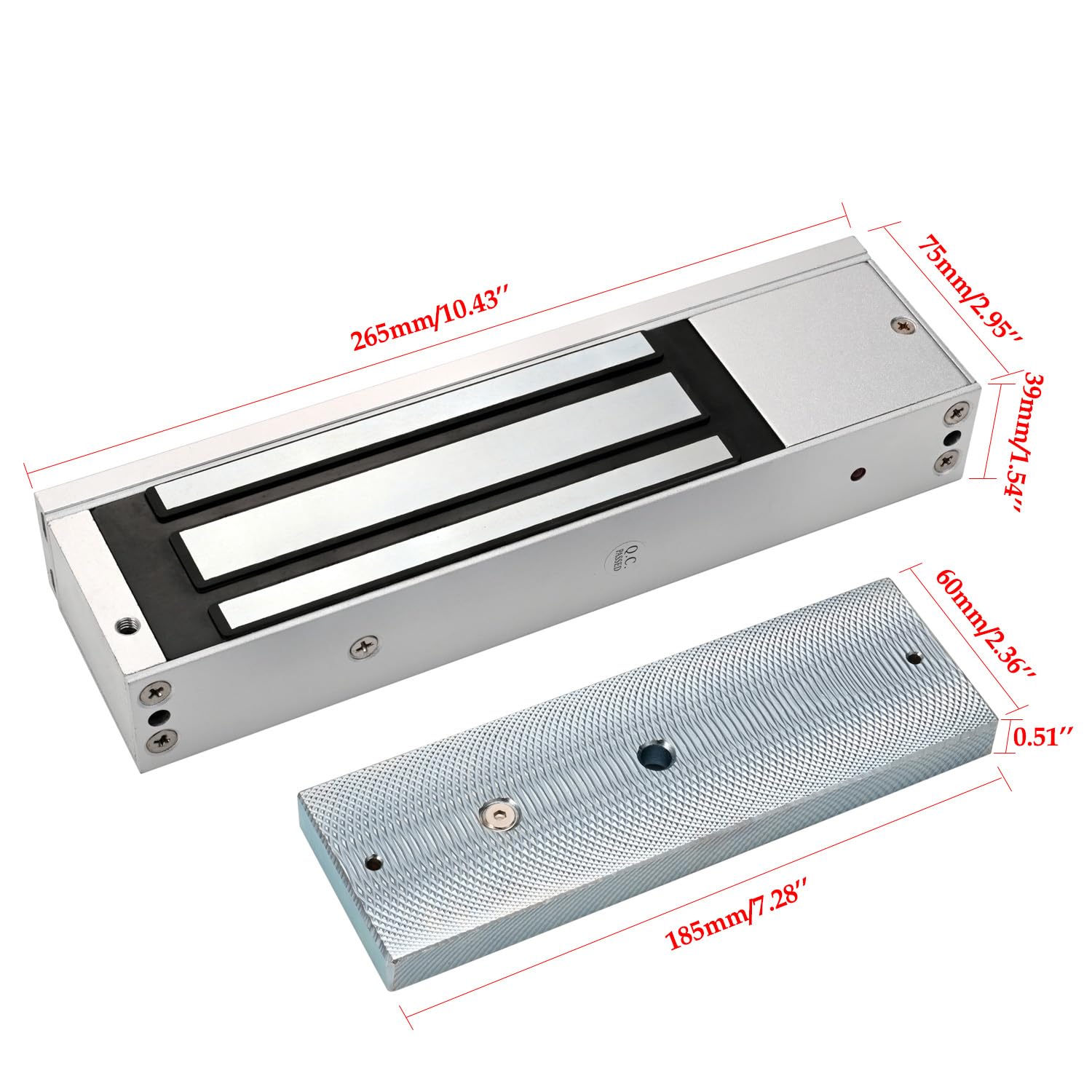 Heavy Duty 1200LBS Electromagnetic Lock - 500KG Holding Force, 12V Waterproof Electric Magnetic Door Lock with Fail-Safe NC Mode for Secure Access Control Systems | Ideal for Office Buildings, Schools, and Smart Home Security