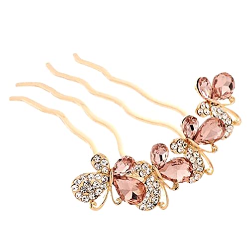 Lurrose Rhinestone Butterfly Hair Stick - Vintage Hair Clip for Women & Girls, Bridal Wedding Hair Accessory, Retro Side Comb Hairpin for Updos & Special Occasions