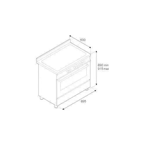 Bertazzoni PRO96L1EBIT 90cm Professional Series White Upright Stove - Premium Italian Kitchen Appliance for Home Chefs & Cooking Enthusiasts