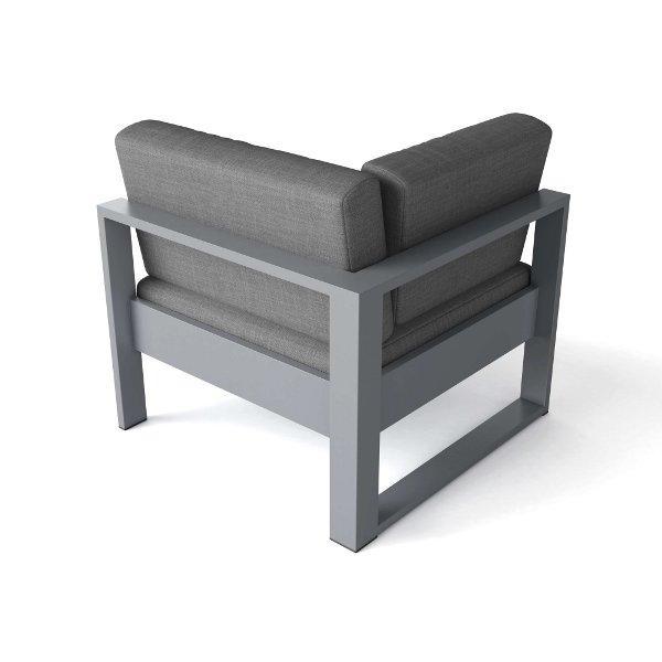 Lucca Deep Seating Corner Chair - Modern Outdoor Patio Furniture Set with Cushions, Waterproof Wicker Rattan Sofa for Backyard, Garden, Poolside Relaxation
