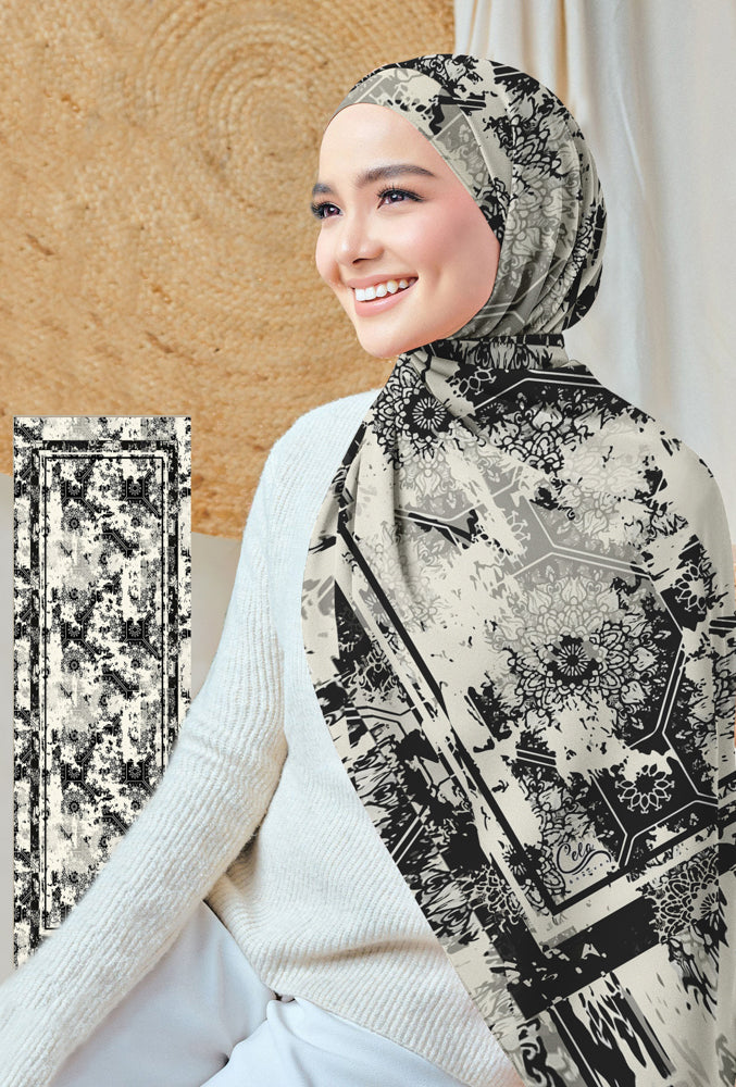 Naviny Printed Chiffon Hijab Scarf - Lightweight Muslim Headscarf for Women - Elegant Floral Design - Perfect for Daily Wear, Prayer & Special Occasions
